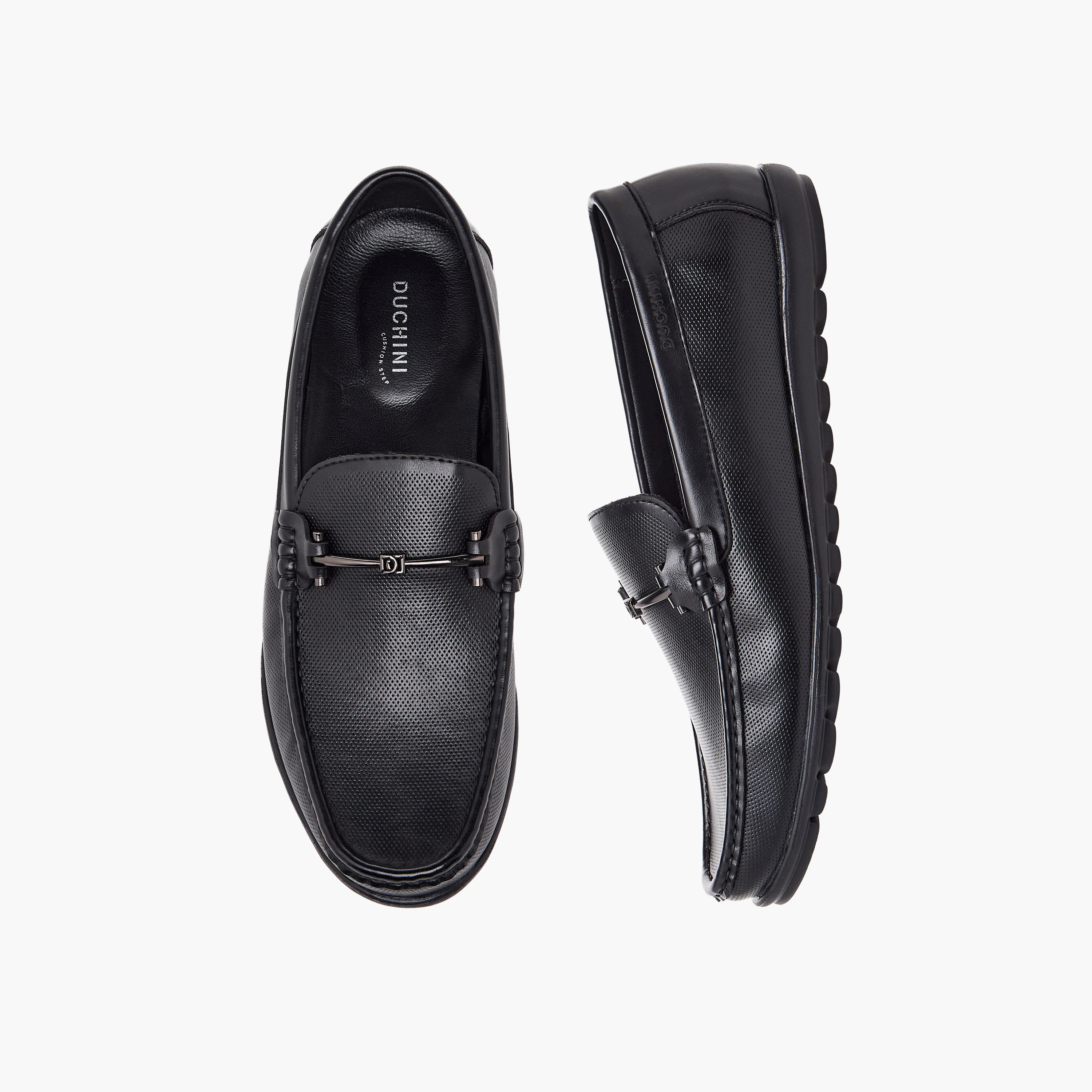 Duchini Men Textured Slip-On Loafers-men-shoes-formalshoes-image-1