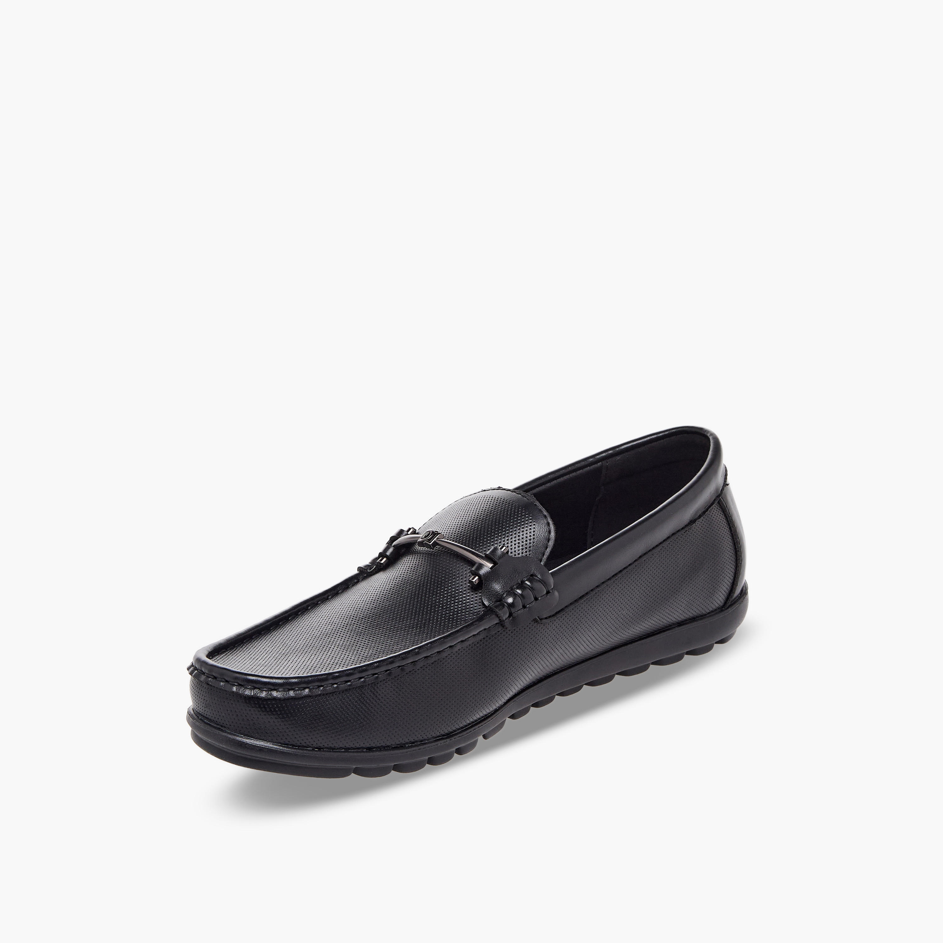 Duchini Men Textured Slip-On Loafers-men-shoes-formalshoes-image-4