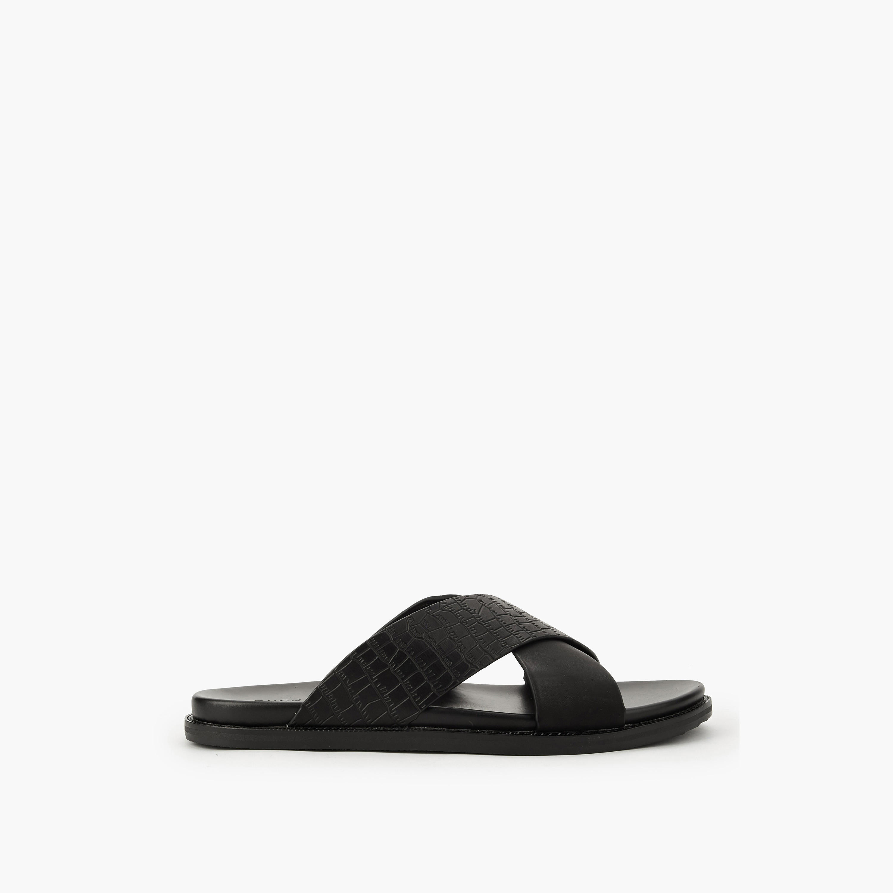 Duchini Men Slip-On Cross Strap Sandals-men-shoes-sandals-image-2