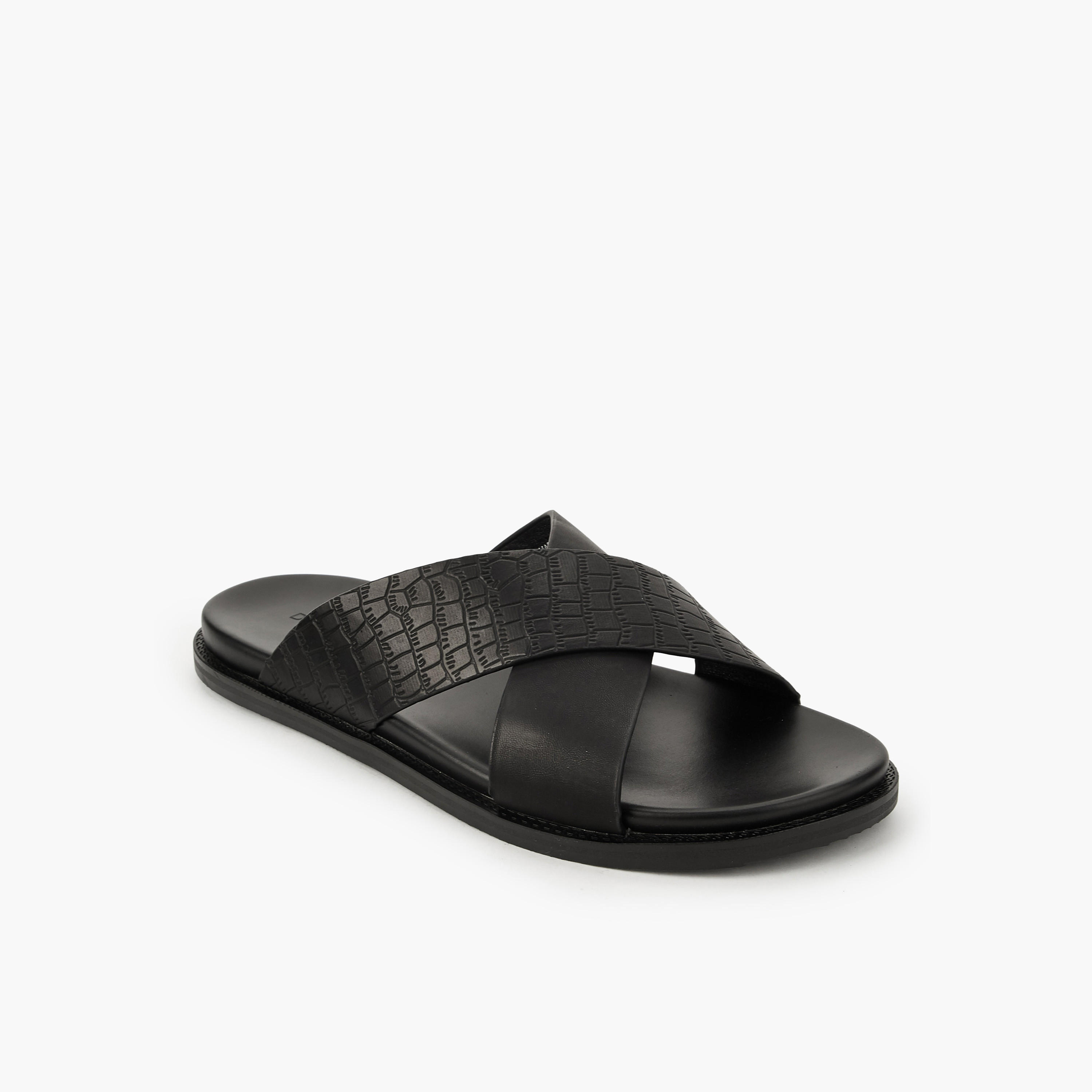 Duchini Men Slip-On Cross Strap Sandals-men-shoes-sandals-image-3