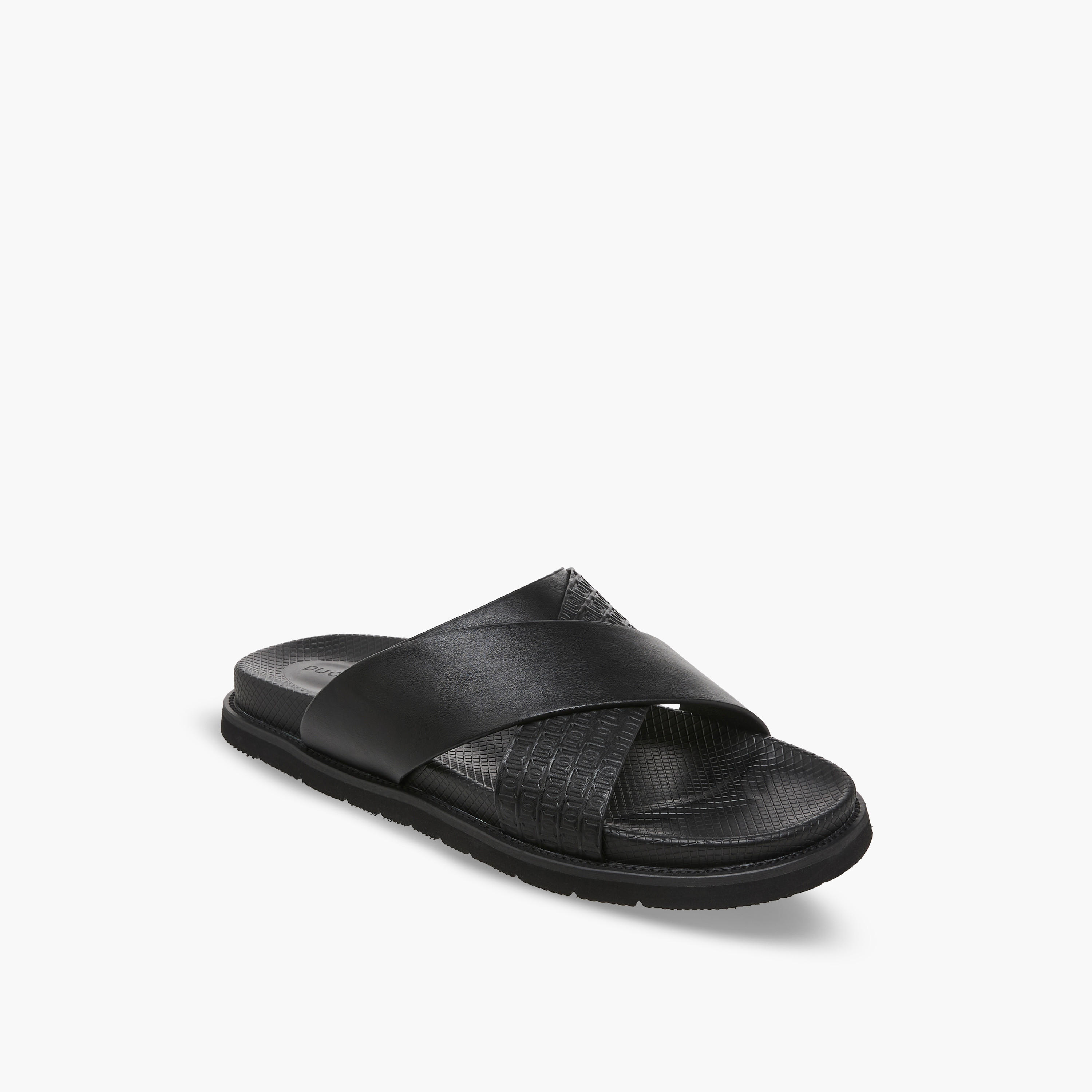 صندل مريح بحزام متقاطع مونوجرام بارز الملمس للرجال من دوتشيني-men-shoes-sandals-image-2