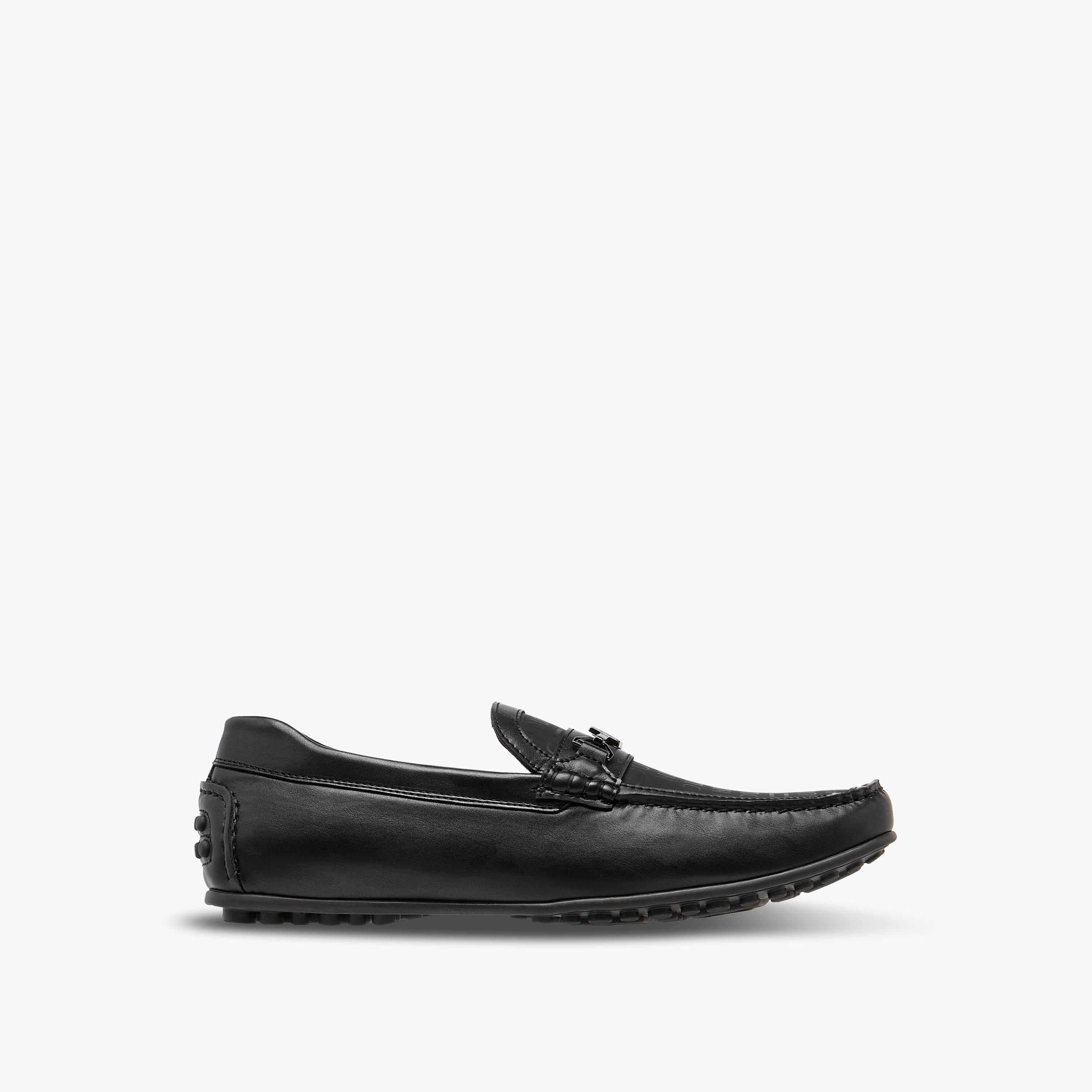Duchini Men Monogram Print Slip-On Moccasins-men-shoes-formalshoes-image-3