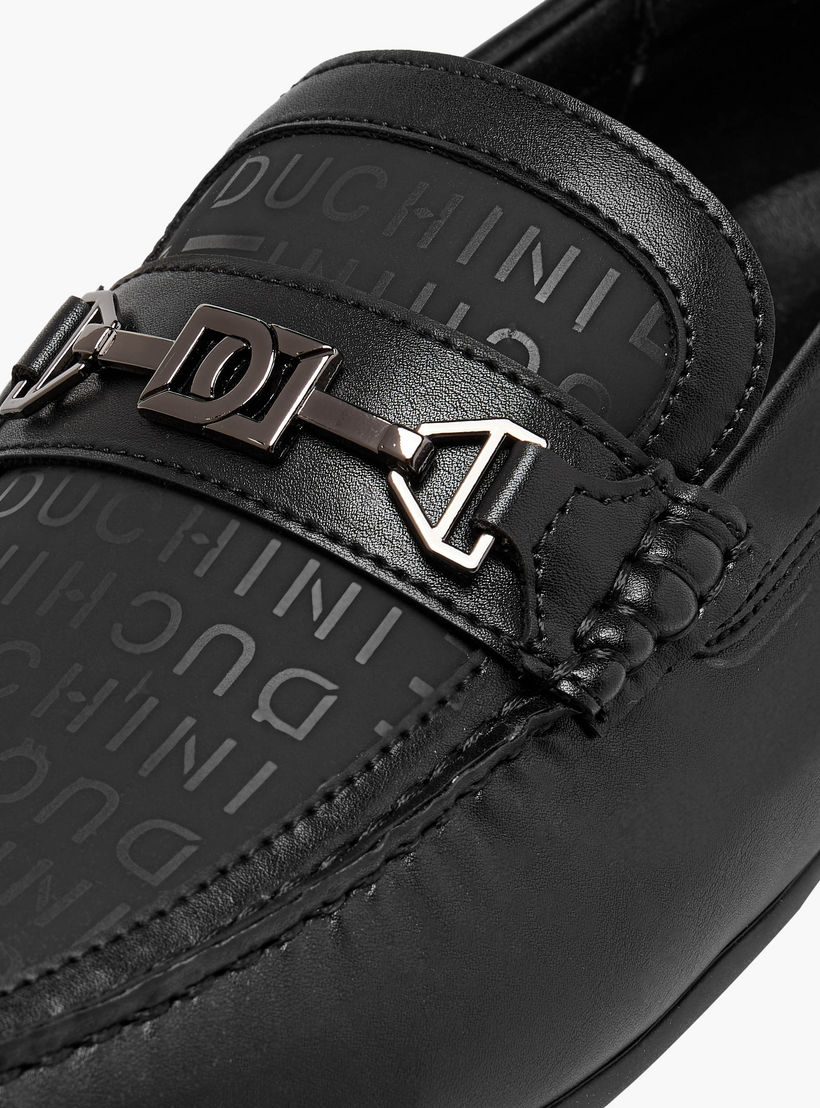 Duchini Men Monogram Print Slip-On Moccasins-men-shoes-formalshoes-image-4