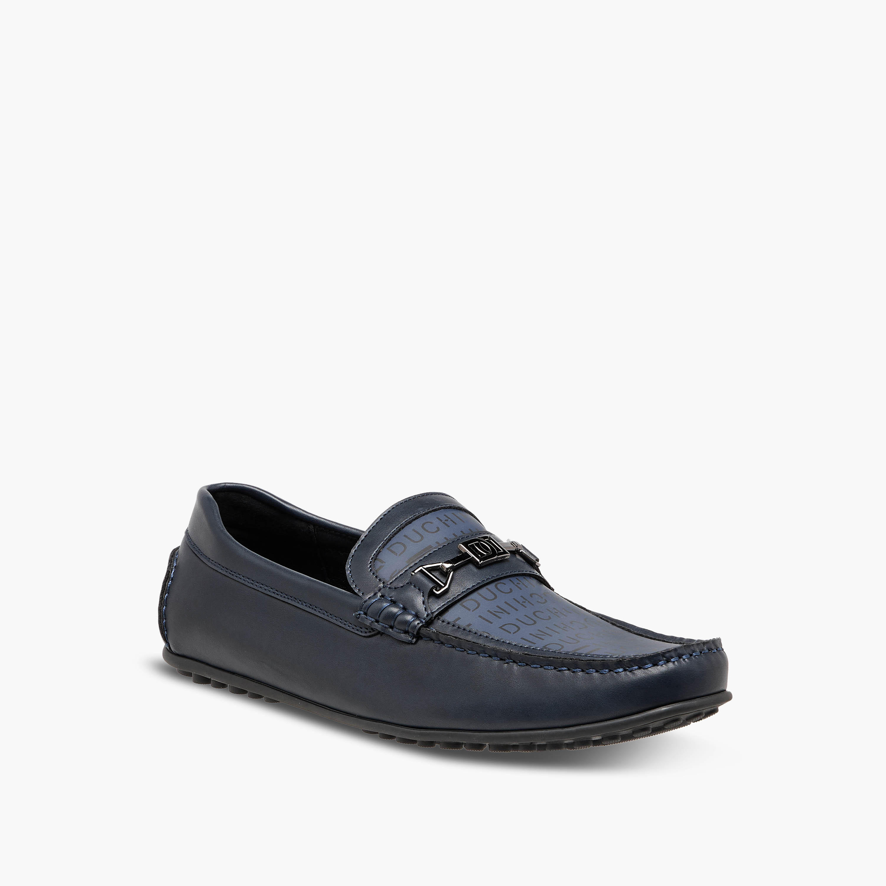 Duchini Men Monogram Print Slip-On Moccasins-men-shoes-formalshoes-image-2