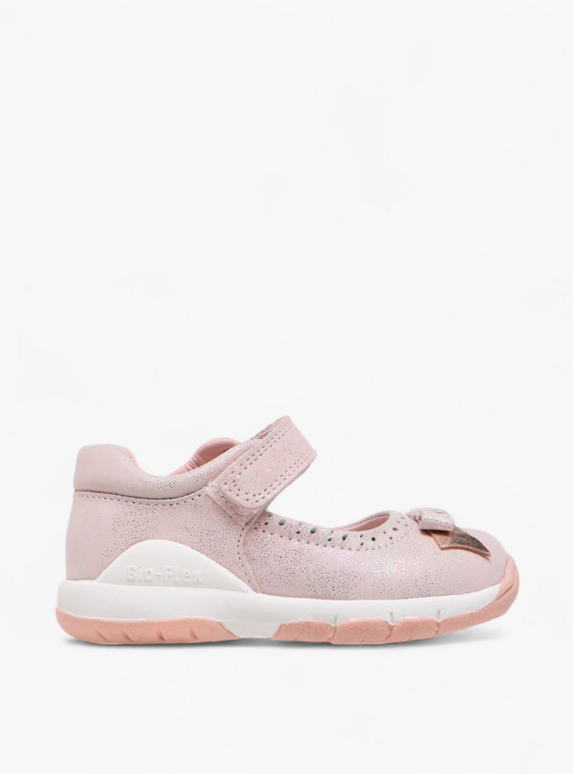Barefeet Bow Accent Mary Jane Shoes with Hook and Loop Closure-girls-shoes-maryjanes-image-3
