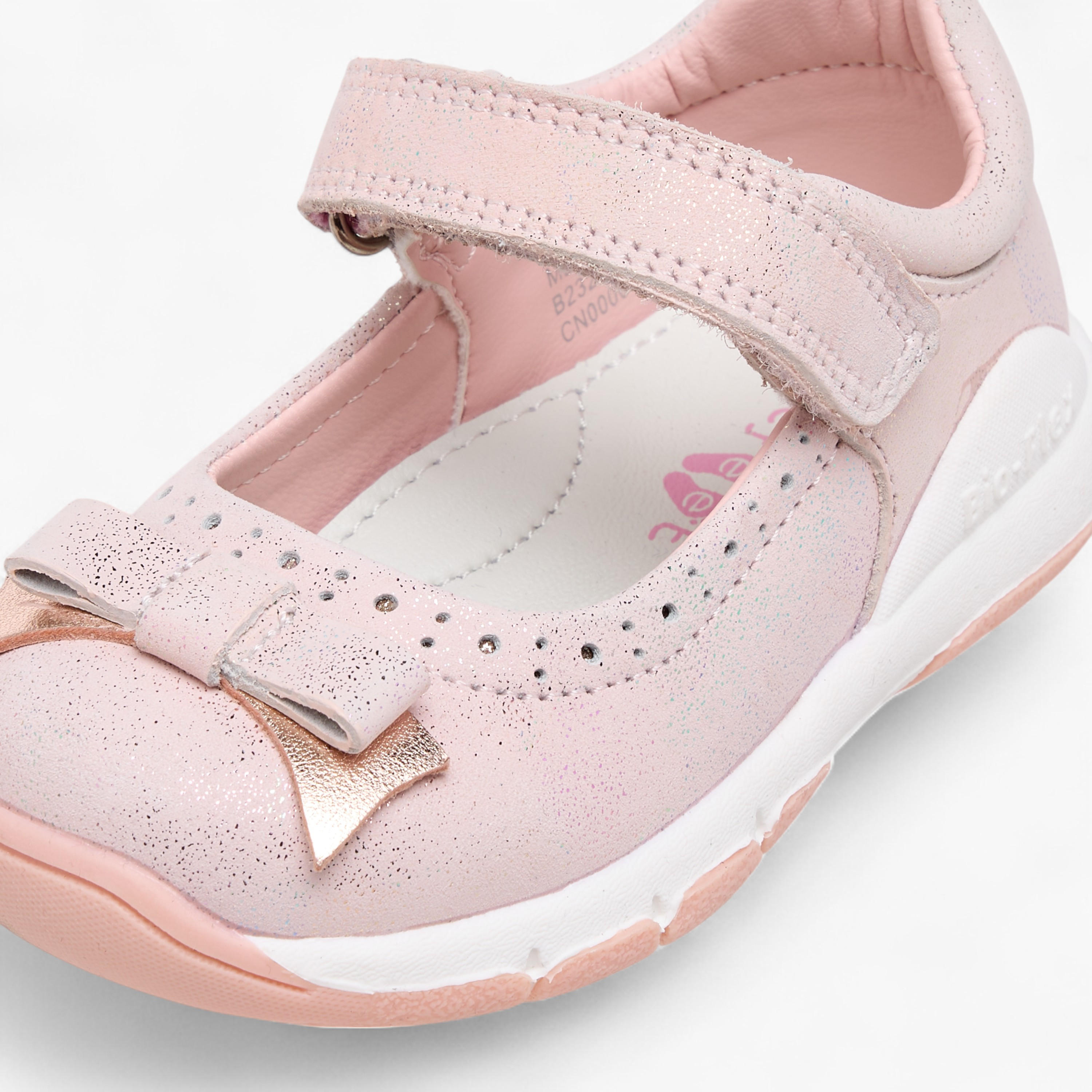 Barefeet Bow Accent Mary Jane Shoes with Hook and Loop Closure-girls-shoes-maryjanes-image-4