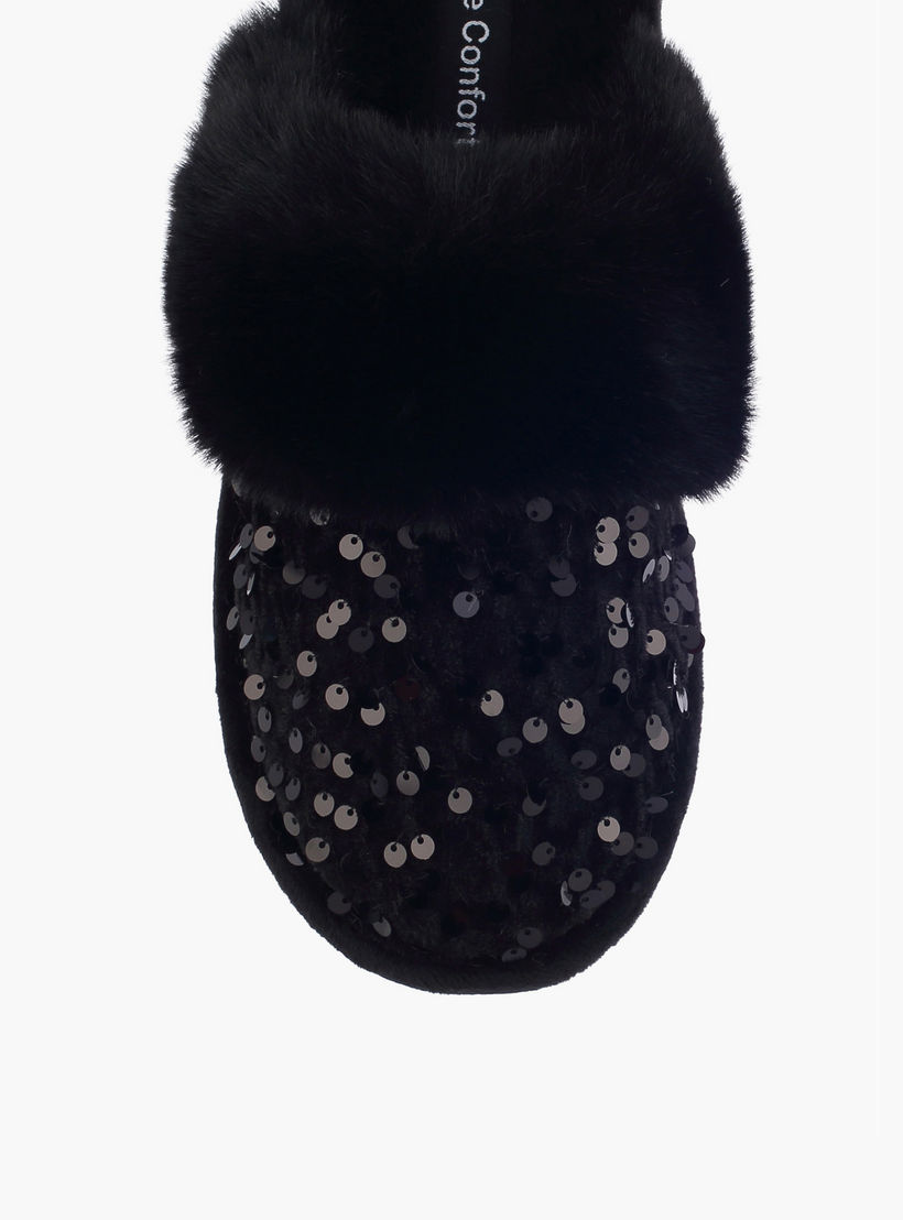 Le Confort Women Sequin Embellished Bedroom Mules-women-shoes-bedroomslippers-image-3