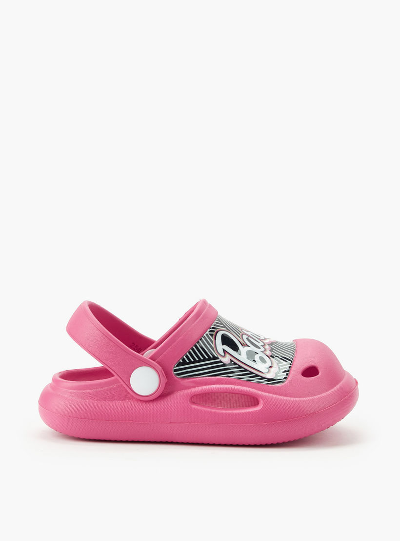 Barbie Girls Printed Clogs-girls-shoes-flipflopsandslides-image-3