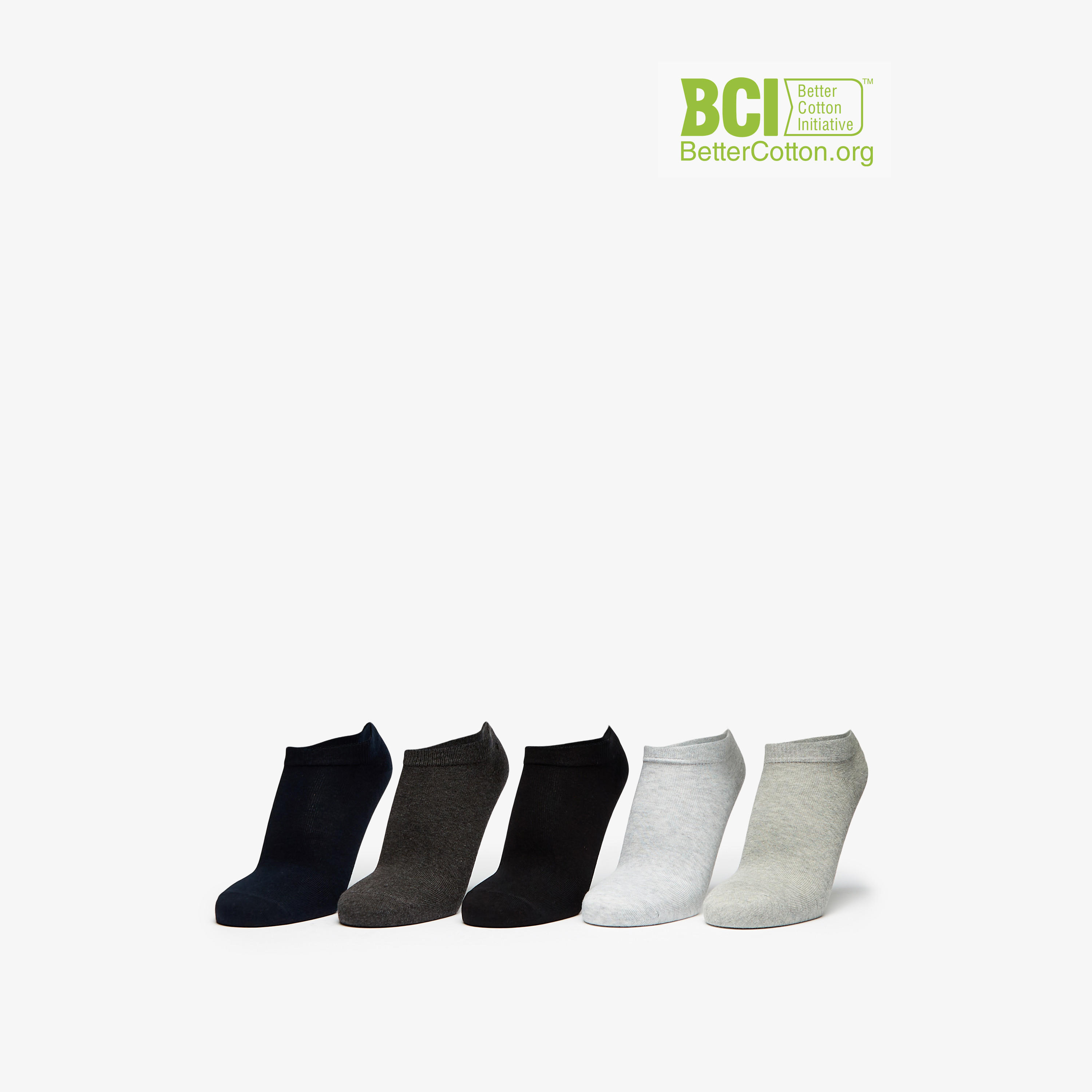 Shoemart Solid Ankle Length Socks - Set of 5-men-socks-image-1