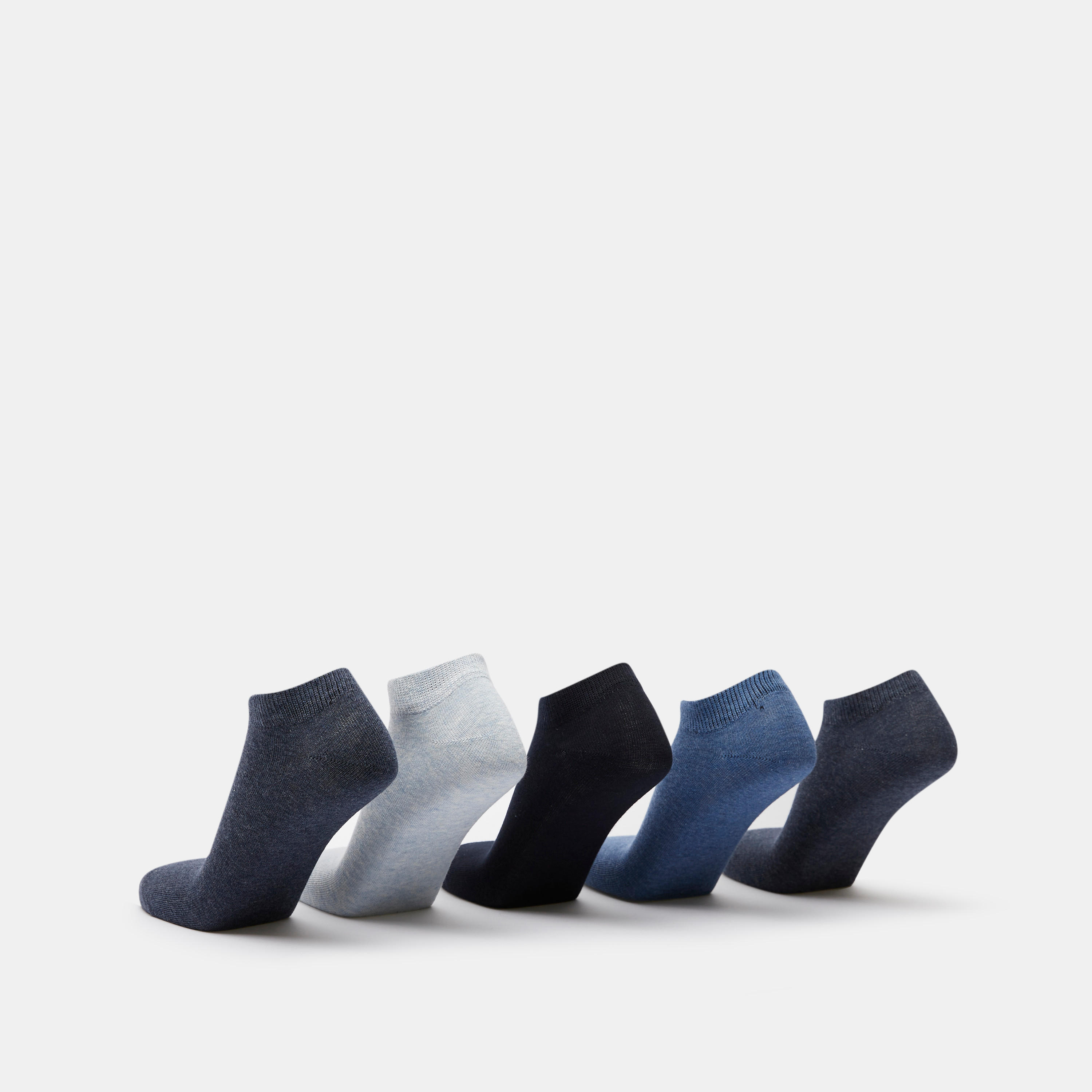 طقم جوارب 5 أزواج سادة بطول الكاحل-men-socks-image-2