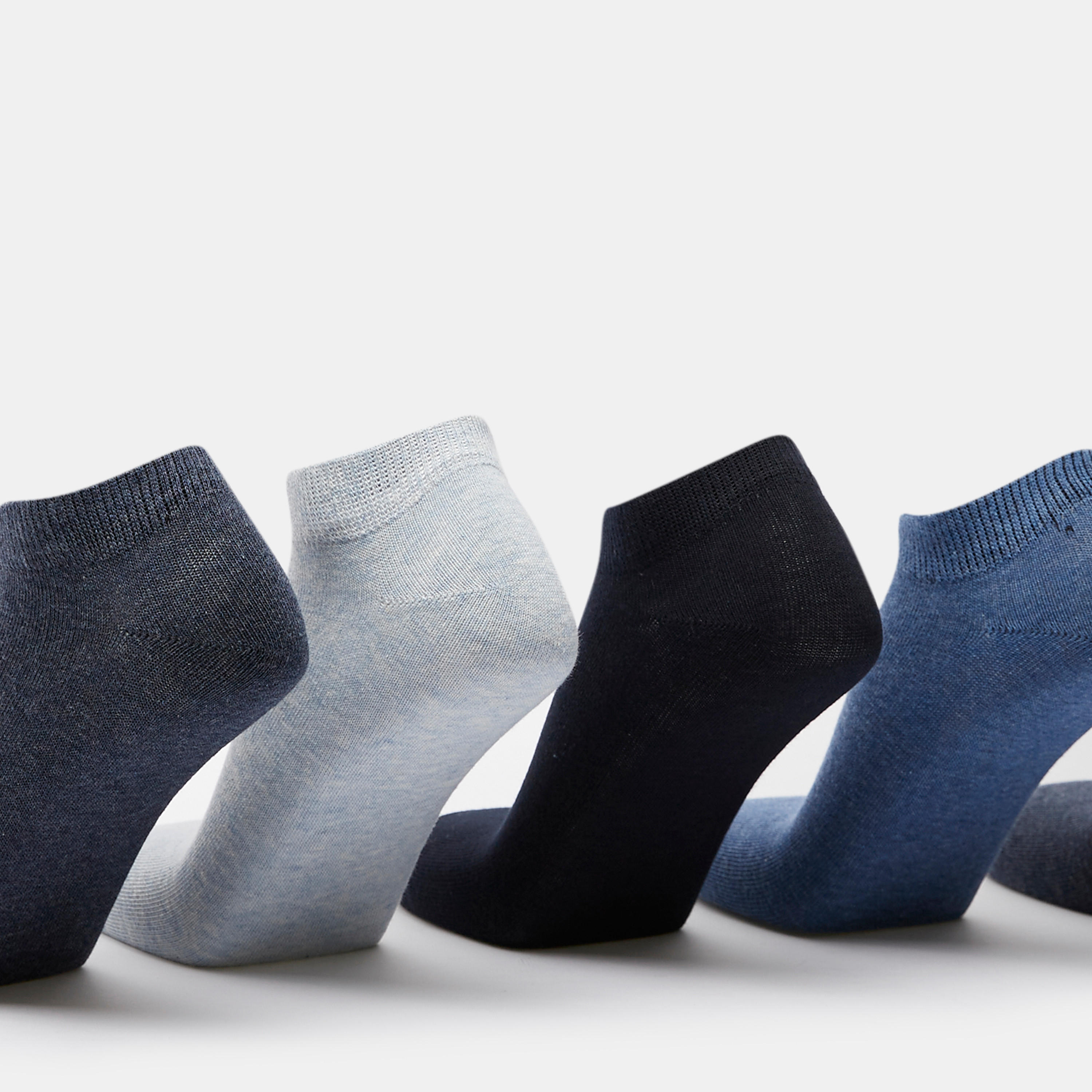 طقم جوارب 5 أزواج سادة بطول الكاحل-men-socks-image-3