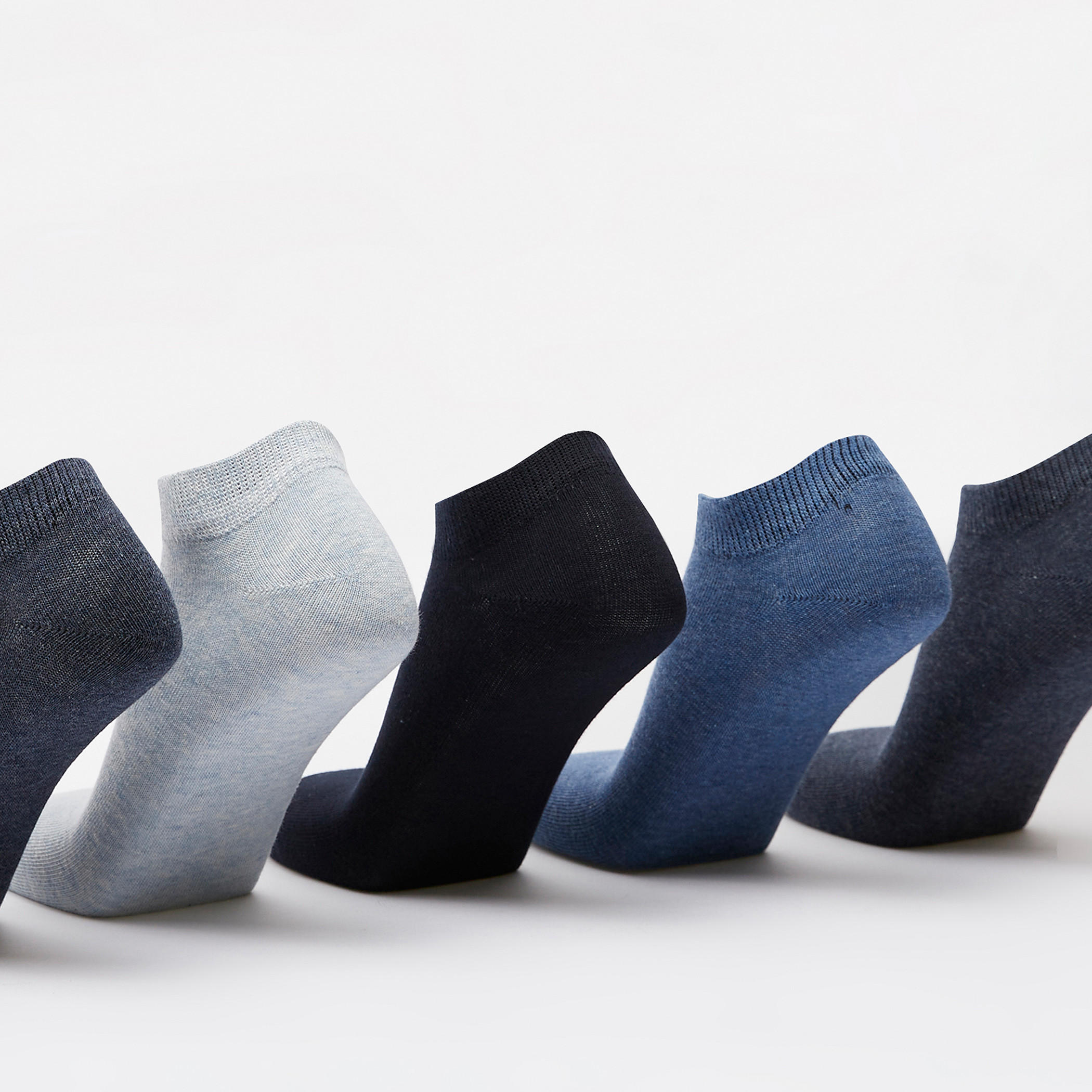 Solid Ankle Length Socks - Set of 5-men-socks-image-2