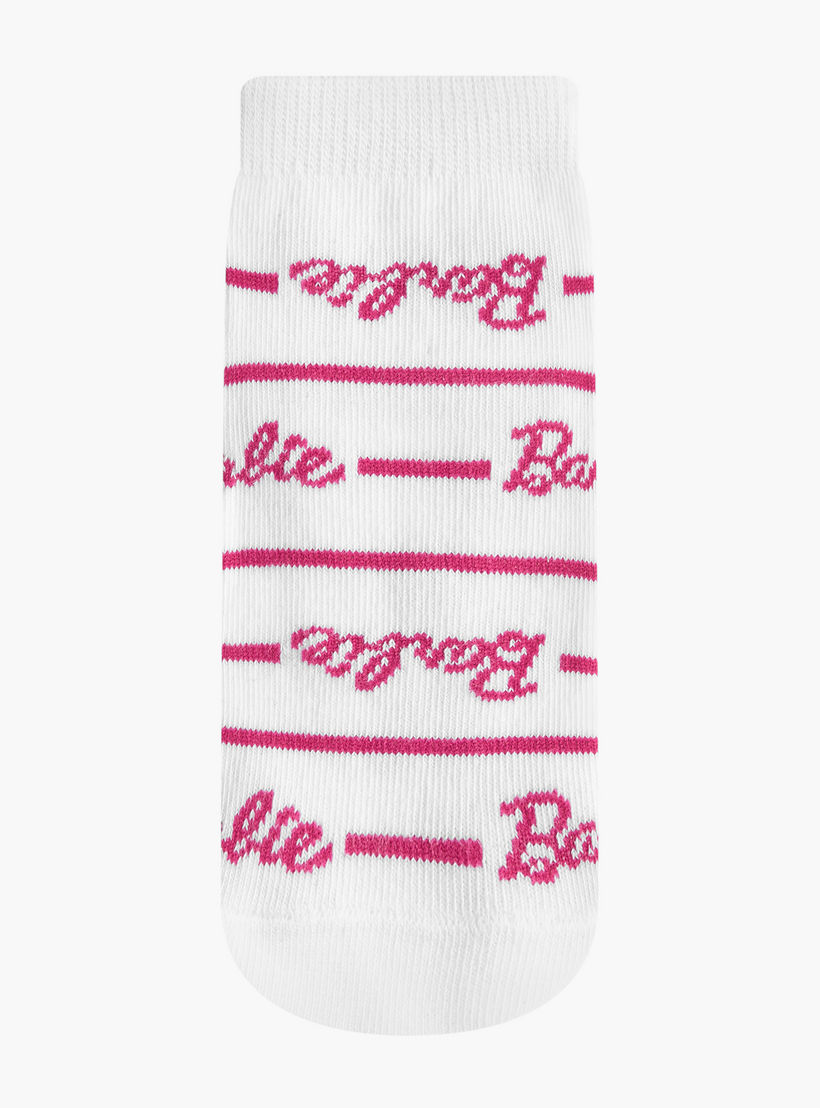 Barbie Print Non-Terry Ankle Length Socks - Set of 5-girls-accessories-socks-image-2
