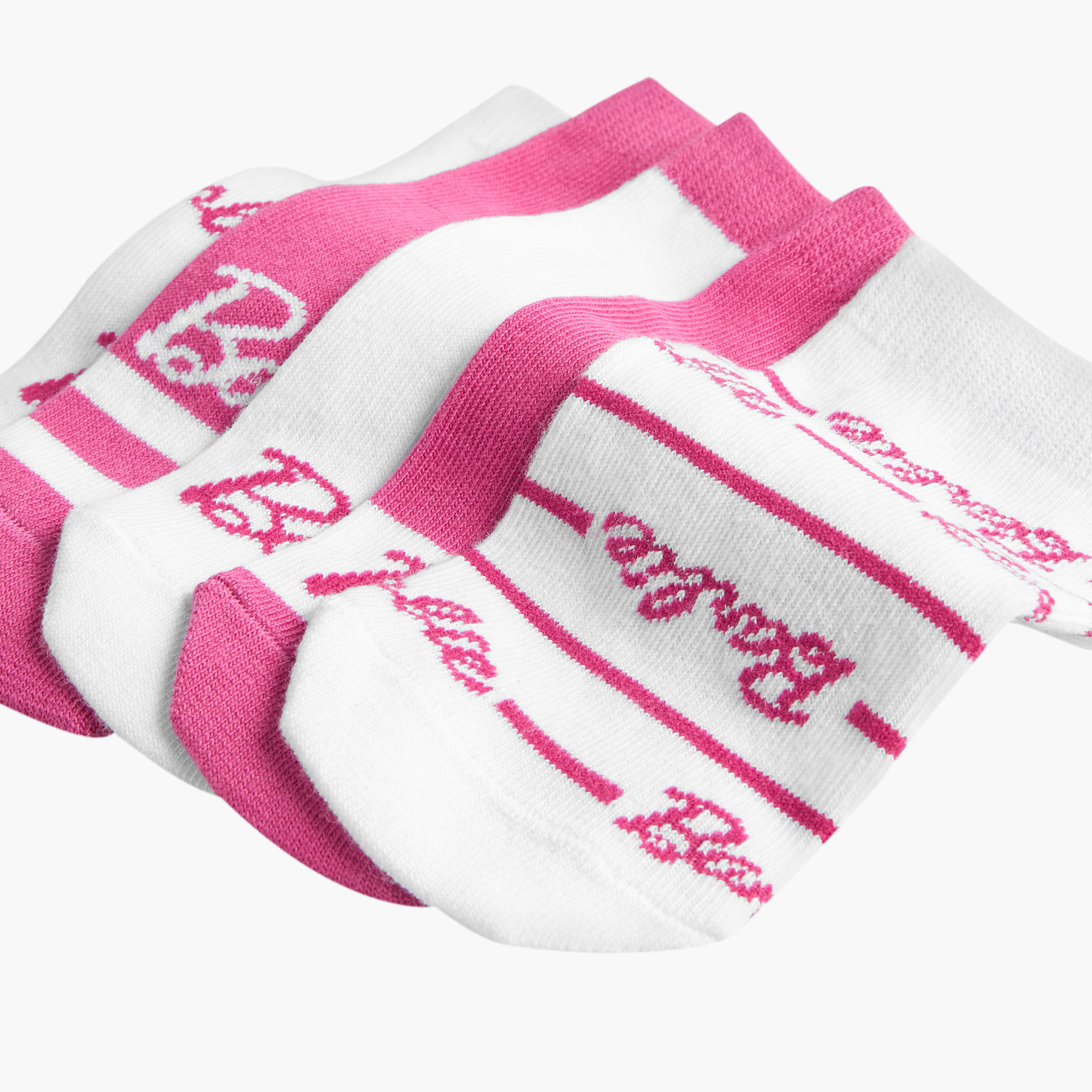 Barbie Print Non-Terry Ankle Length Socks - Set of 5-girls-accessories-socks-image-3