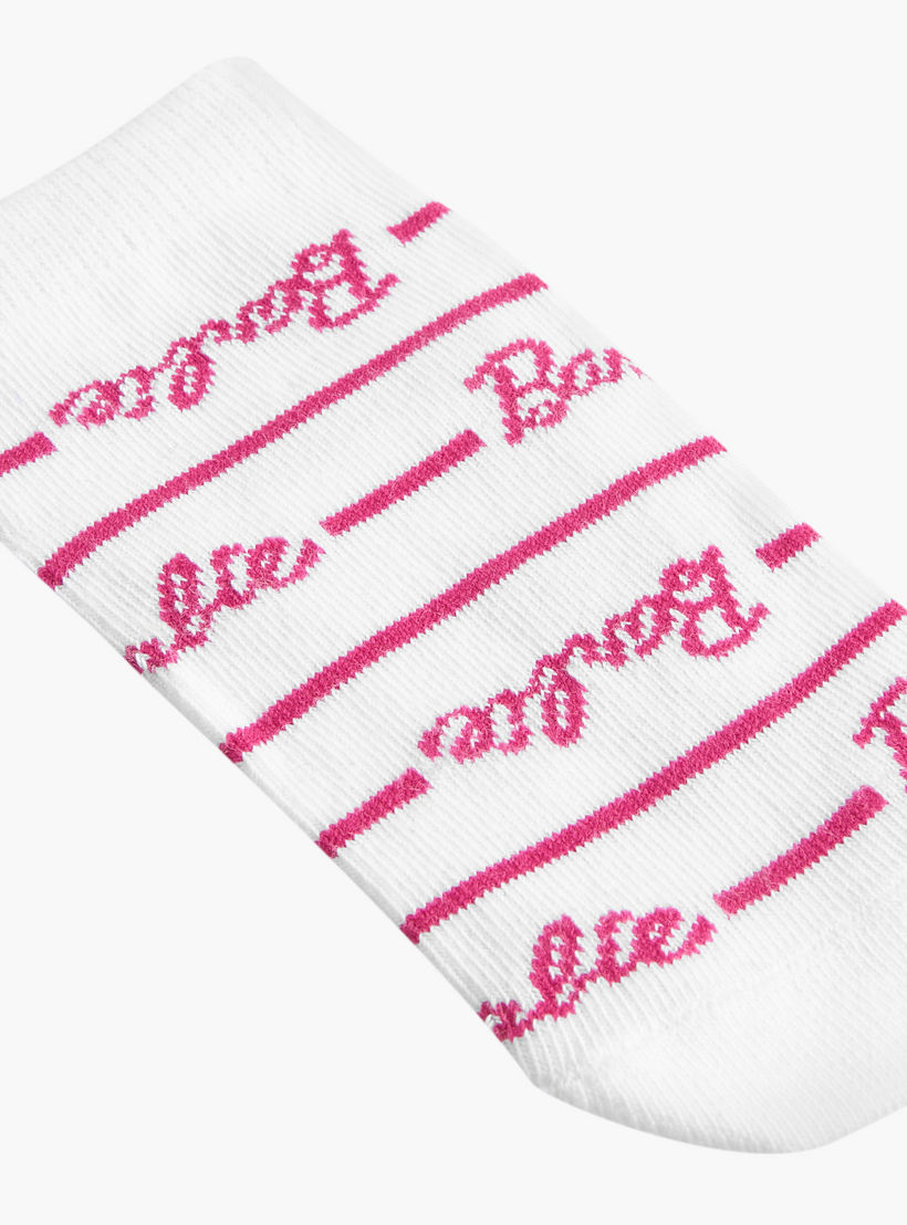 Barbie Print Non-Terry Ankle Length Socks - Set of 5-girls-accessories-socks-image-4