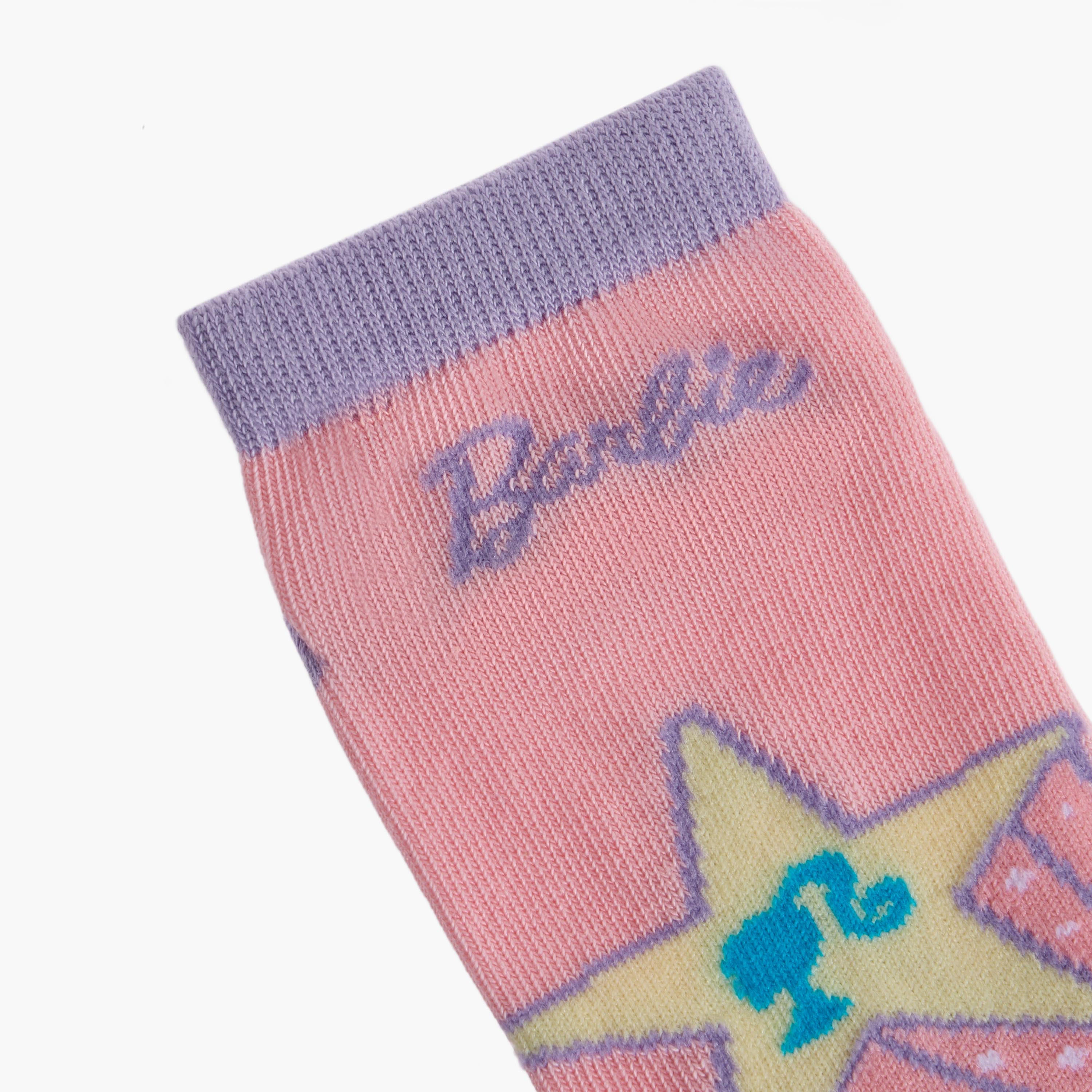 Barbie Printed Non Terry Ankle Length Socks - Set of 5-girls-accessories-socks-image-5