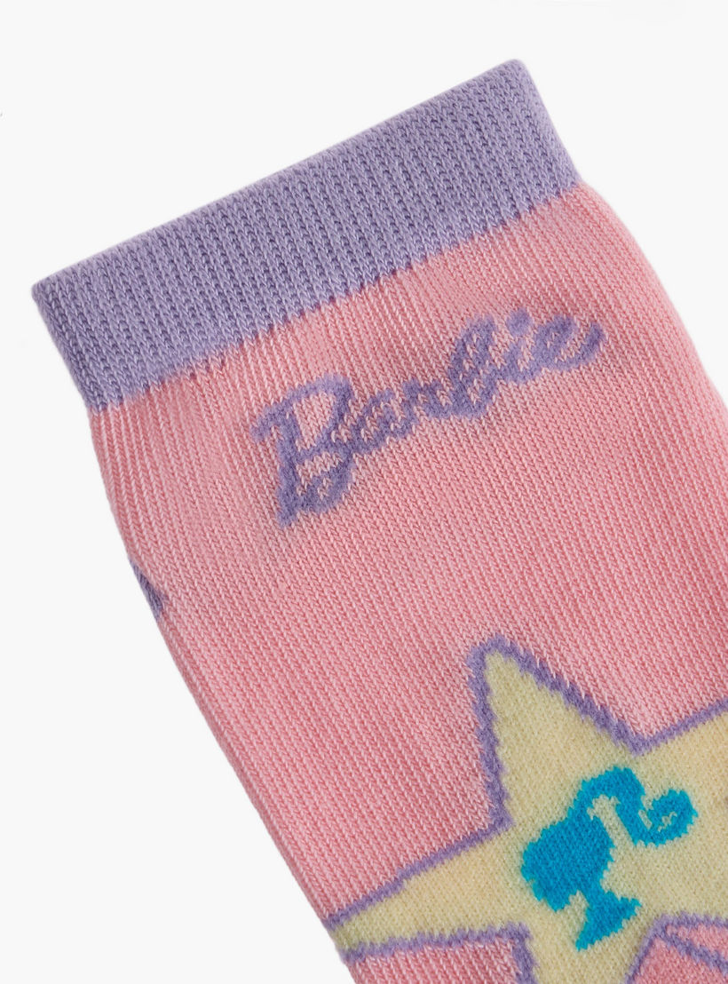 Barbie Printed Non Terry Ankle Length Socks - Set of 5-girls-accessories-socks-image-5