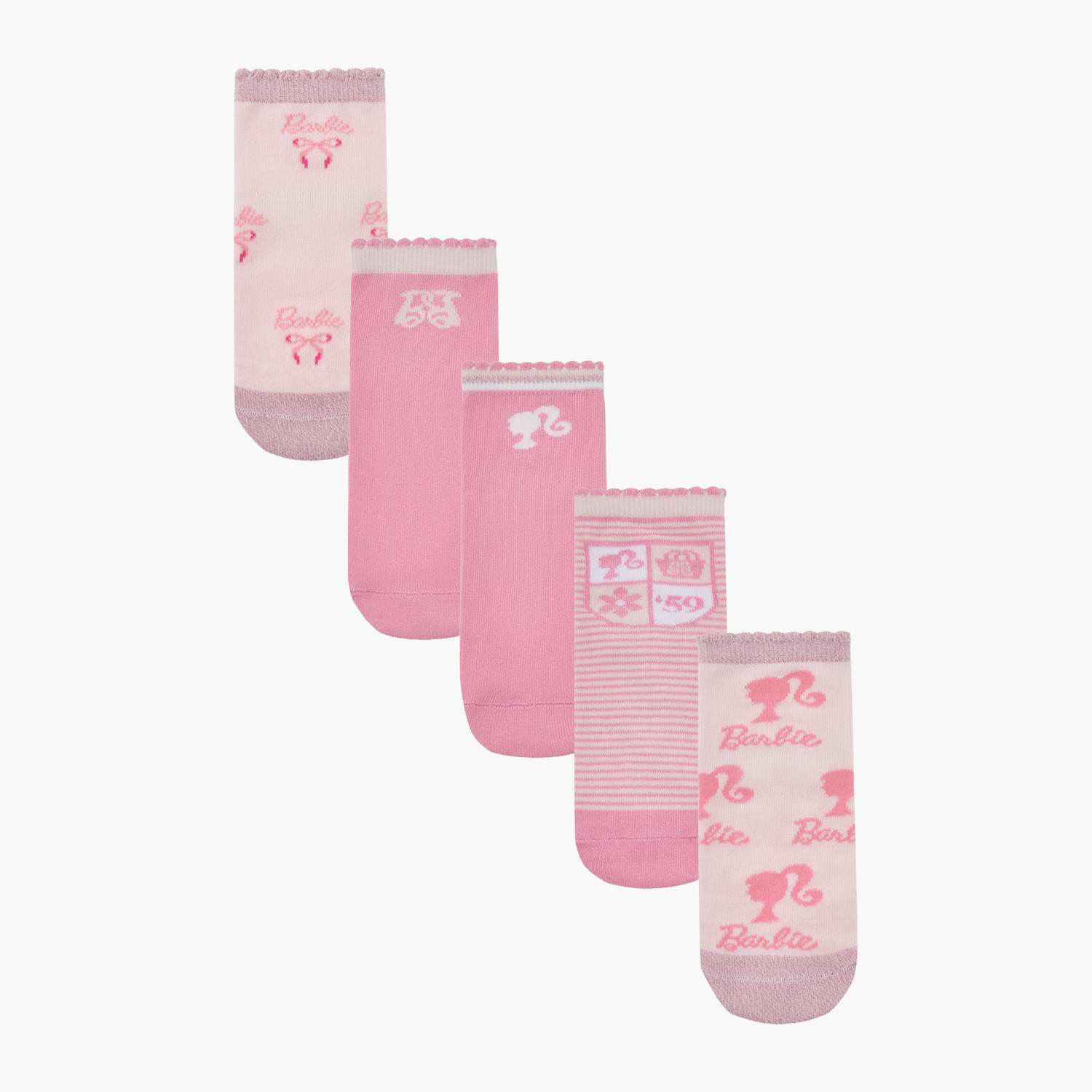 طقم جوارب بطول الكاحل للفتيات بطبعات 5 أزواج-girls-accessories-socks-image-1