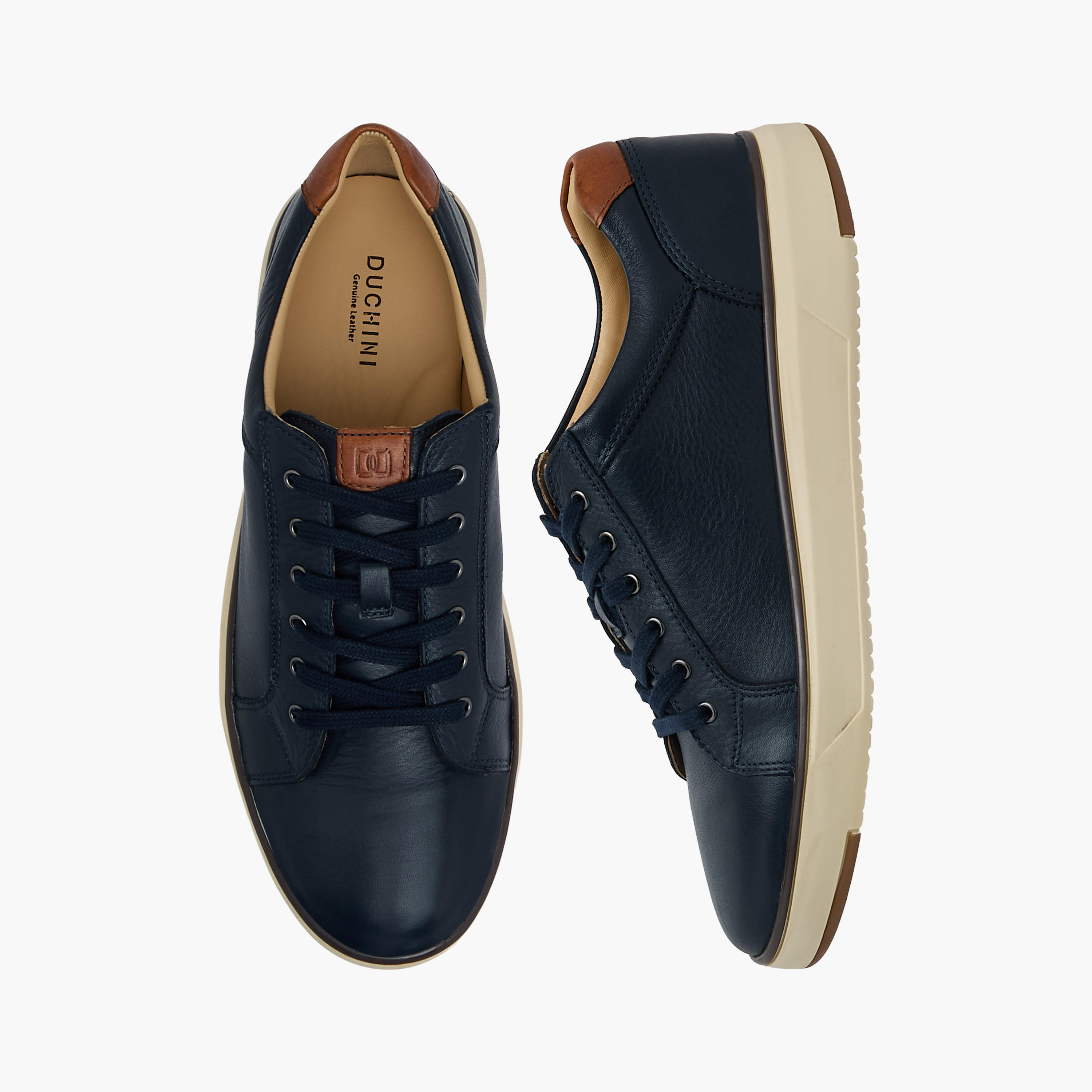 Duchini Men Leather Lace-Up Ankle Sneakers-men-shoes-sneakers-image-1