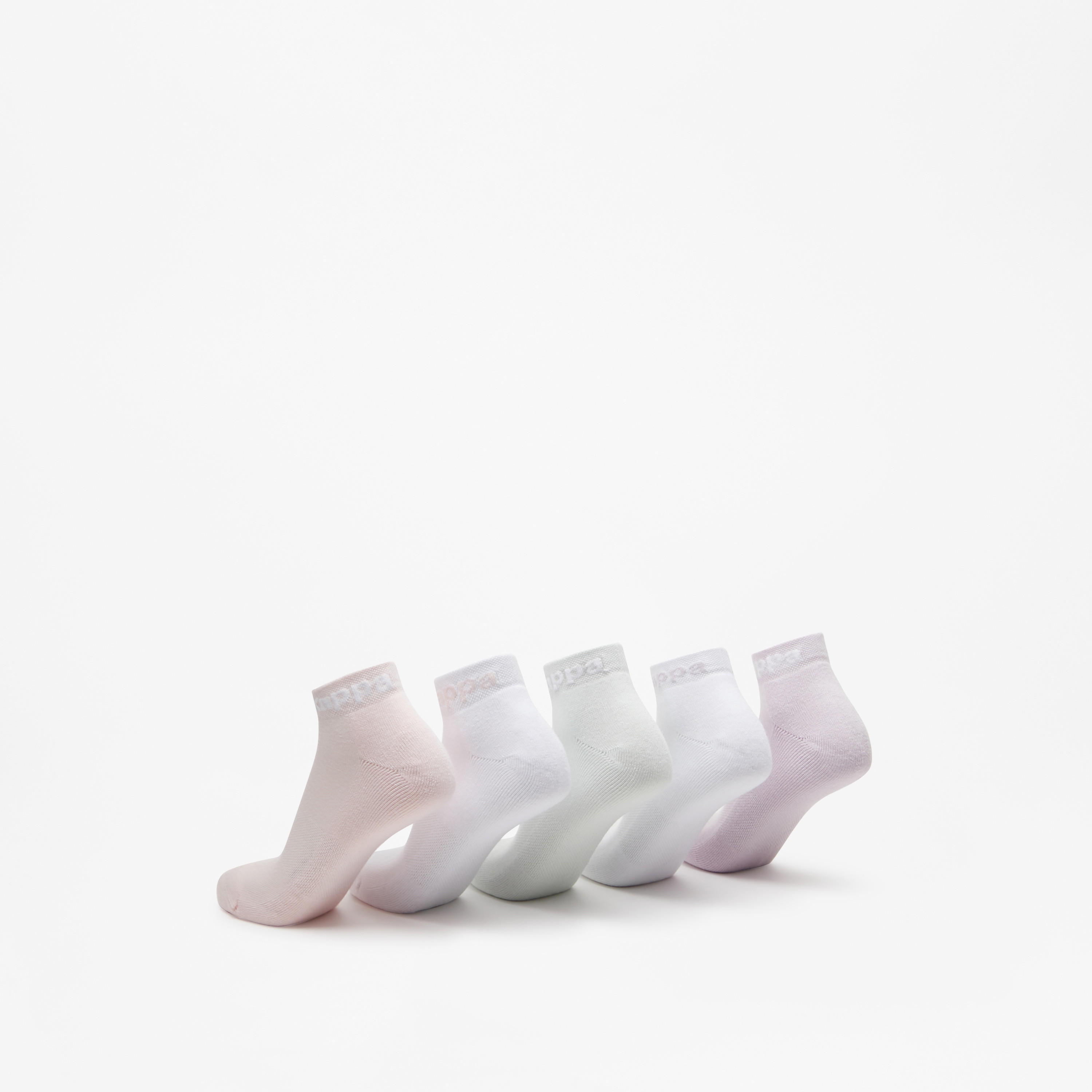 Kappa Logo Print Ankle Length Cushioned Socks - Set of 5-women-socksandstockings-image-2