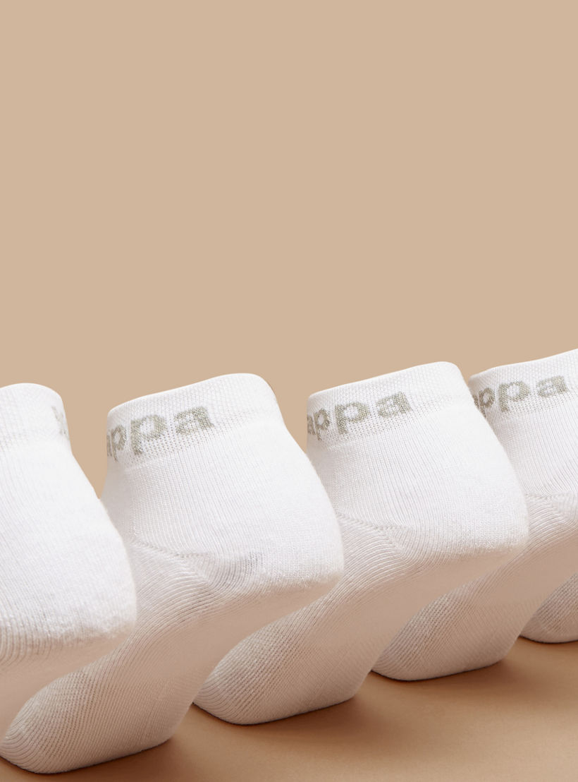 Kappa Logo Print Ankle Length Cushioned Socks - Set of 5-women-socksandstockings-image-3