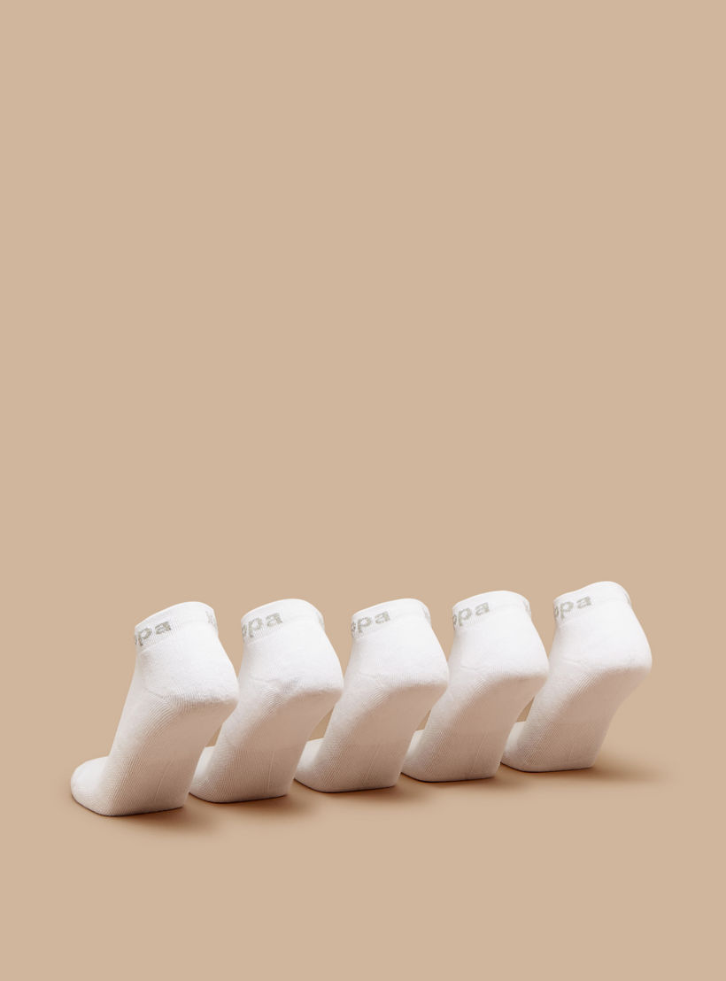 Kappa Logo Print Ankle Length Cushioned Socks - Set of 5-women-socksandstockings-image-4