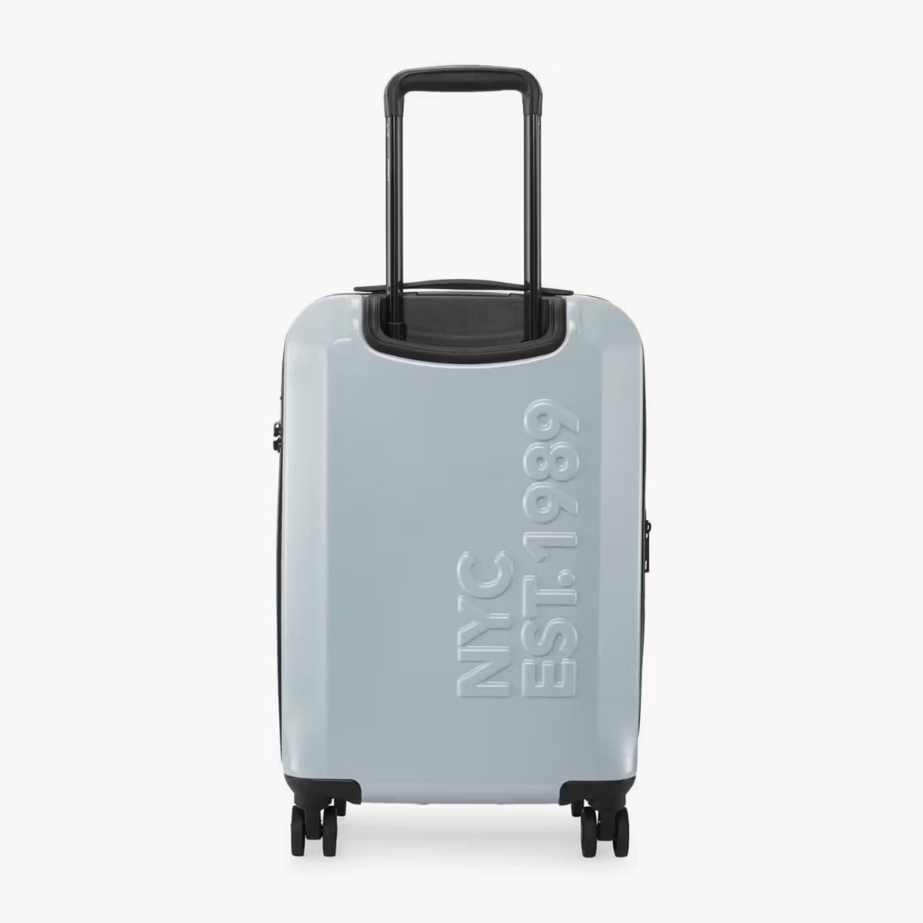 DKNY Logo Embossed Hardcase Luggage Trolley with Retractable Handle - 20 inches Cabin Bag-travel-luggagesandbags-luggage-image-3