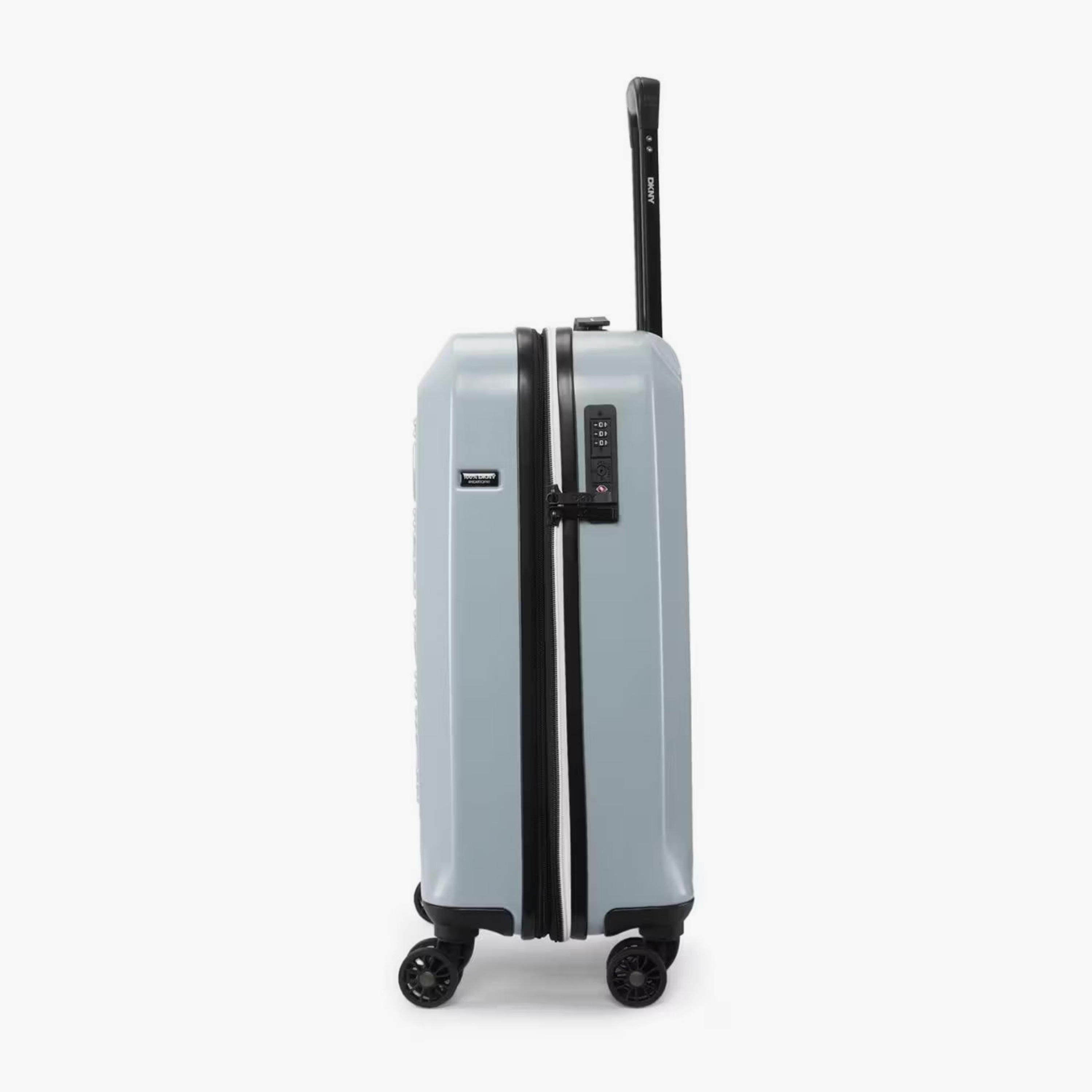 DKNY Logo Embossed Hardcase Luggage Trolley with Retractable Handle - 20 inches Cabin Bag-travel-luggagesandbags-luggage-image-5
