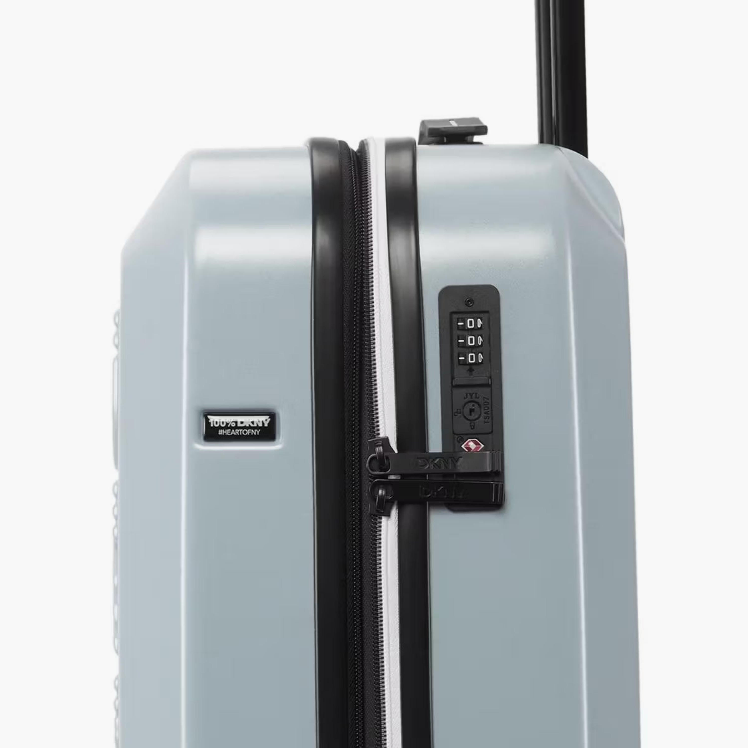 DKNY Logo Embossed Hardcase Luggage Trolley with Retractable Handle - 20 inches Cabin Bag-travel-luggagesandbags-luggage-image-7