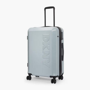 DKNY Logo Embossed Hardcase Luggage Trolley with Retractable Handle - 24 inches Check-In Bag-travel-luggagesandbags-image-1