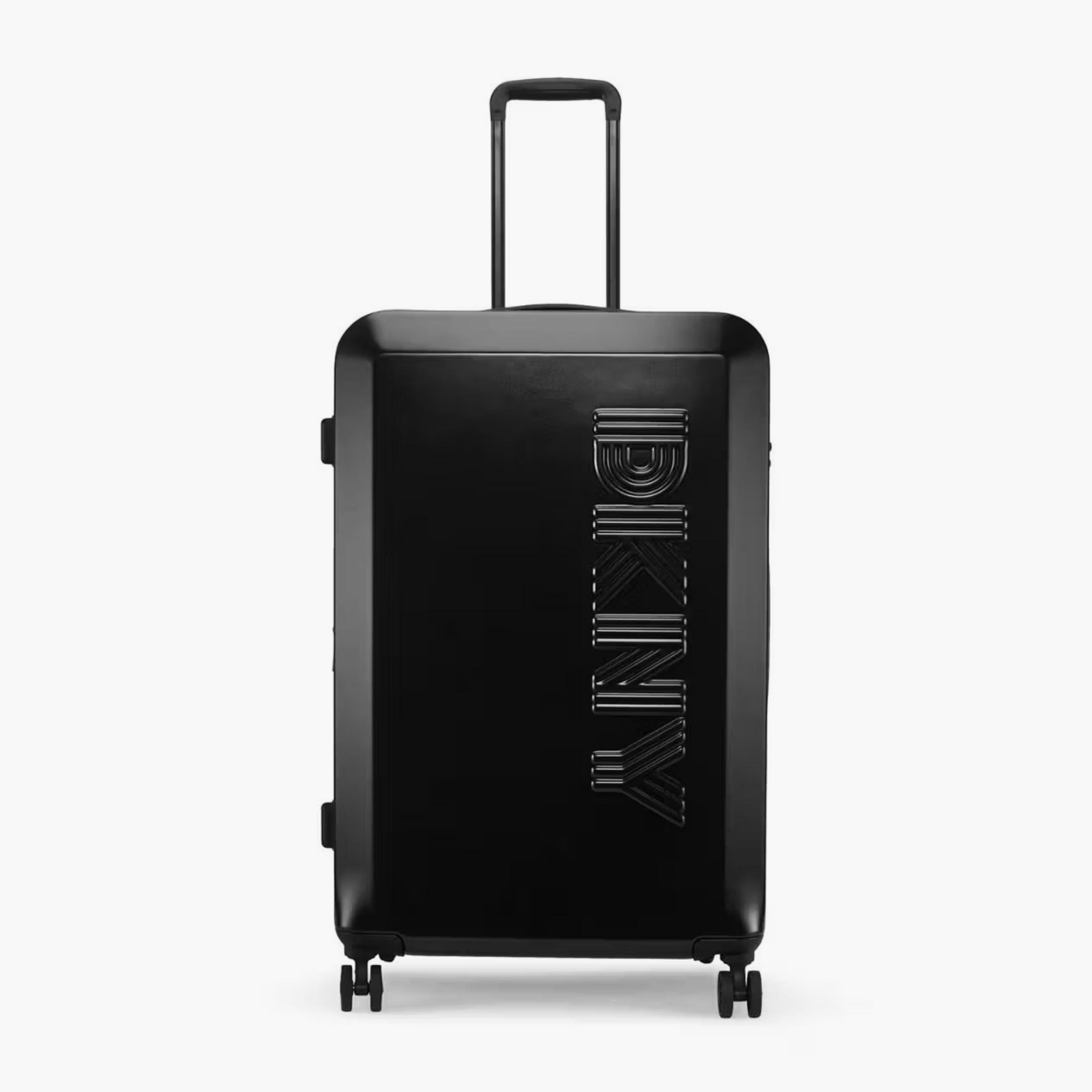 DKNY Logo Embossed Hardcase Luggage Trolley with Retractable Handle - 28 inches Check-In Bag-travel-luggagesandbags-luggage-image-2