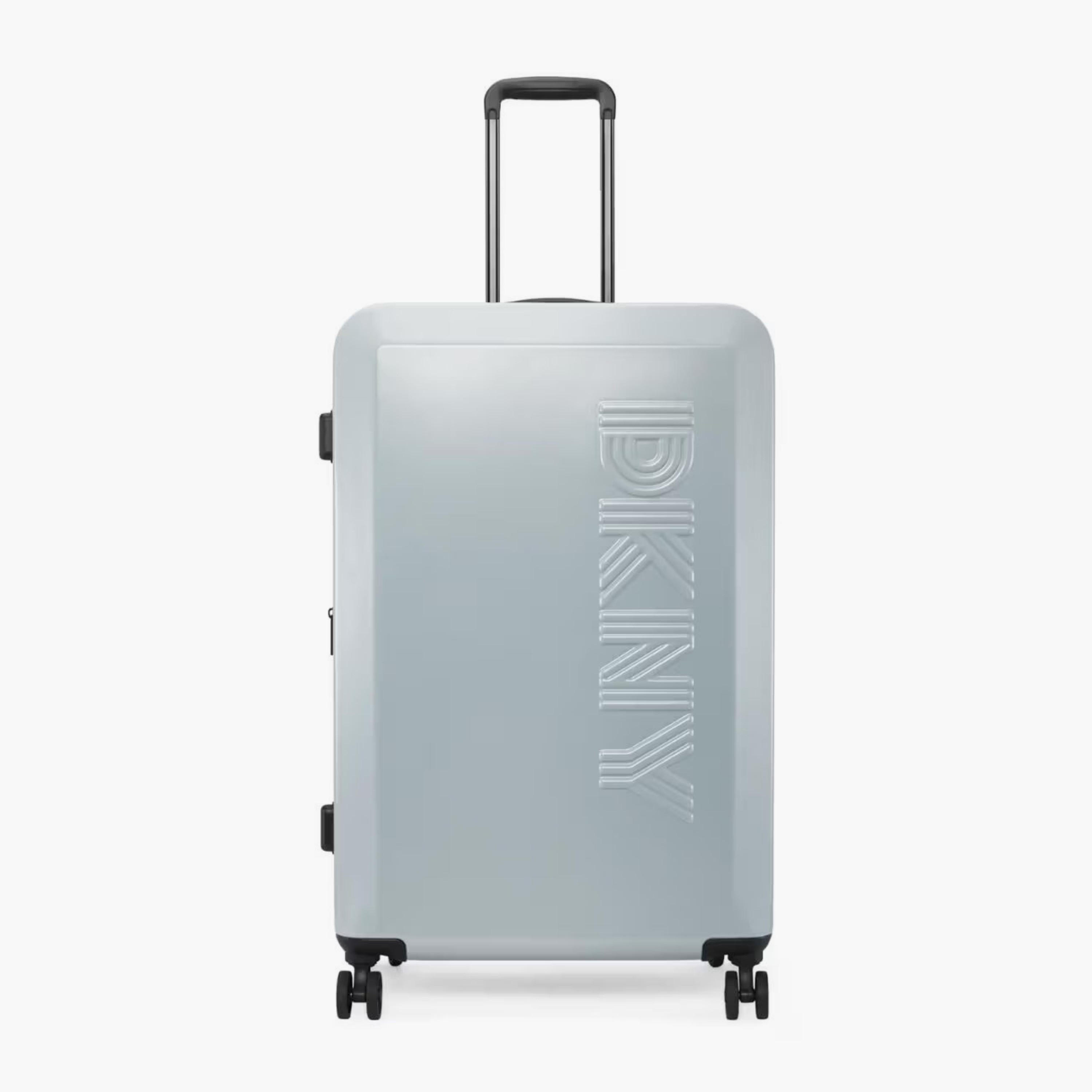 DKNY Logo Embossed Hardcase Luggage Trolley with Retractable Handle - 28 inches Check-In Bag-travel-luggagesandbags-luggage-image-2