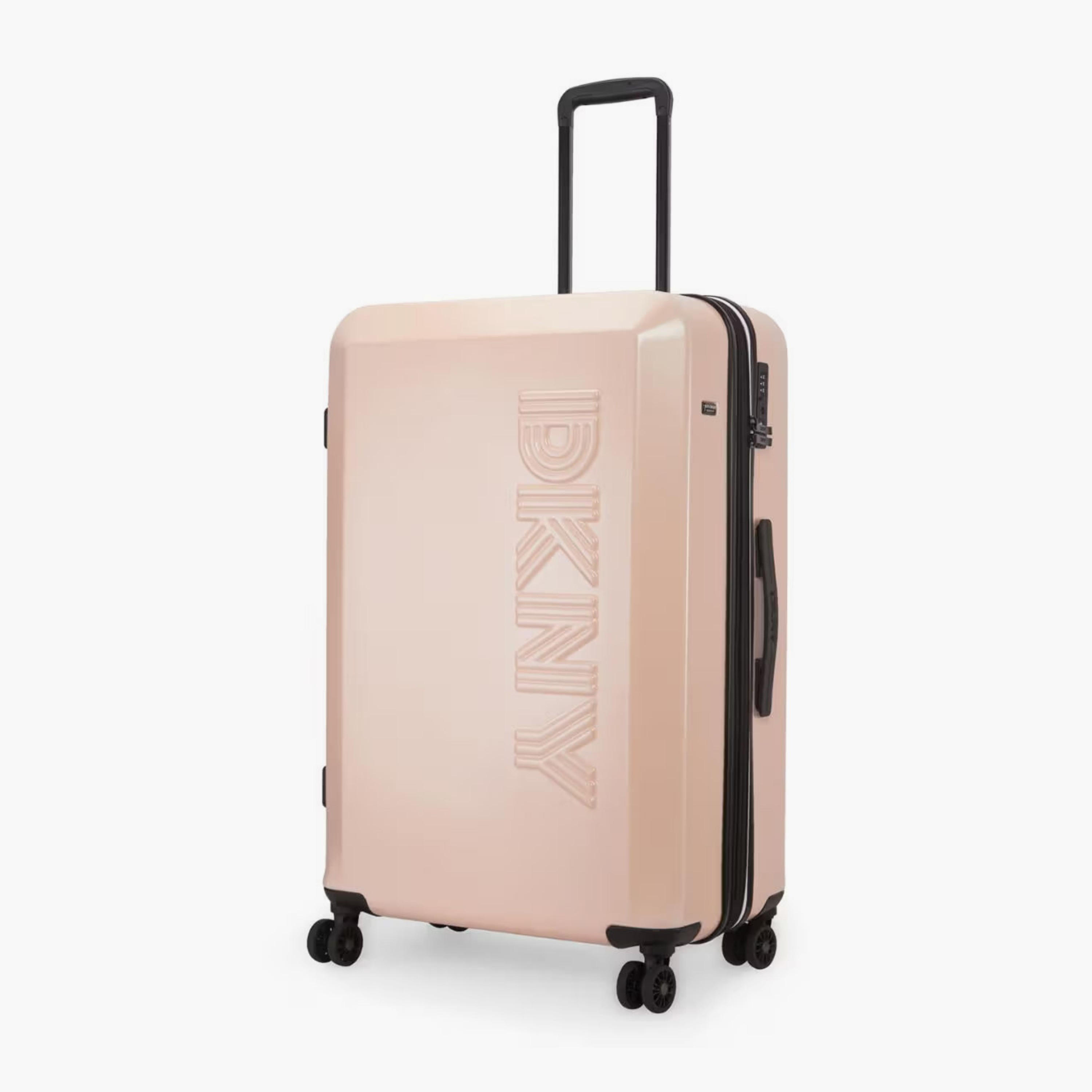 DKNY Logo Embossed Hardcase Luggage Trolley with Retractable Handle - 28 inches Check-In Bag-travel-luggagesandbags-luggage-image-1