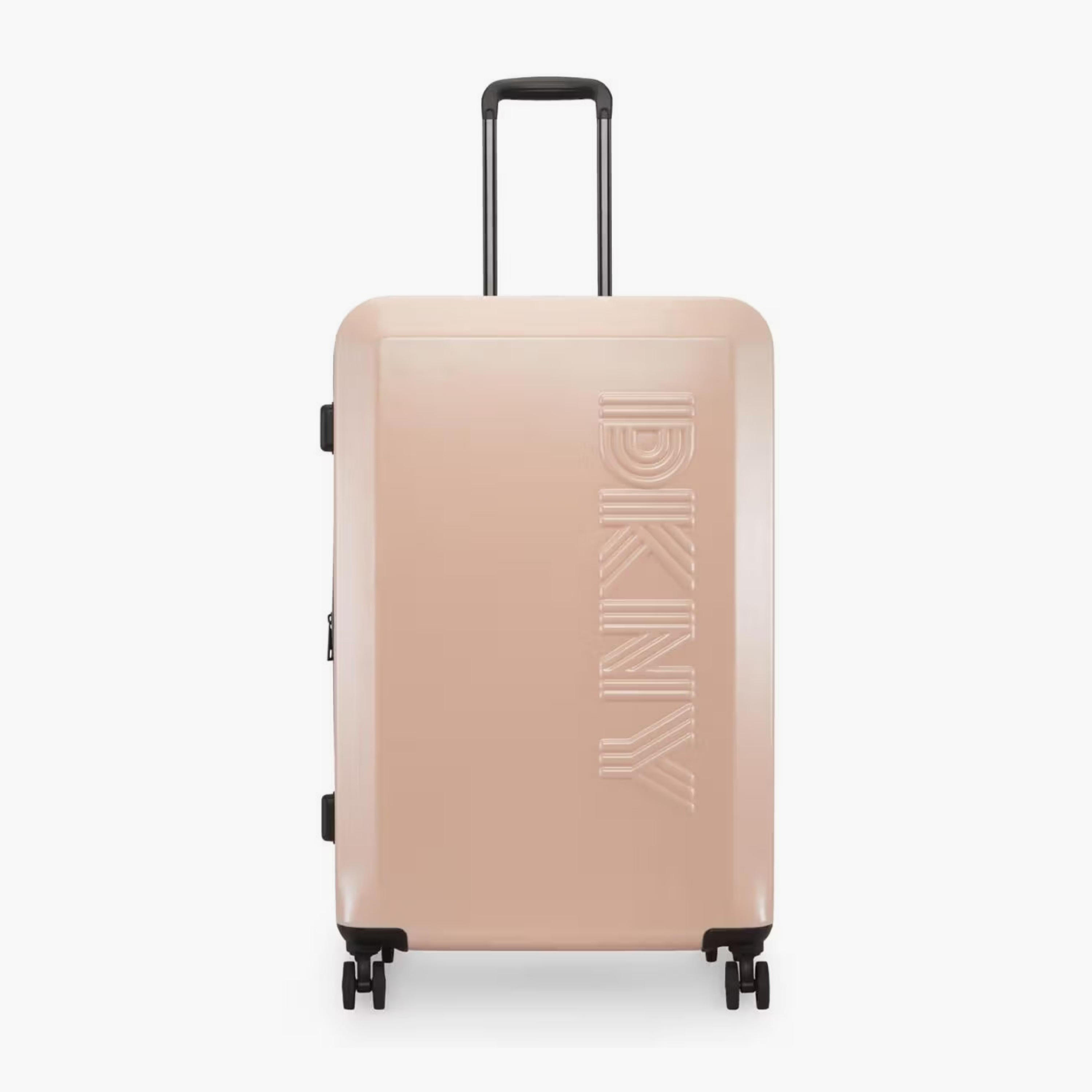 DKNY Logo Embossed Hardcase Luggage Trolley with Retractable Handle - 28 inches Check-In Bag-travel-luggagesandbags-luggage-image-2