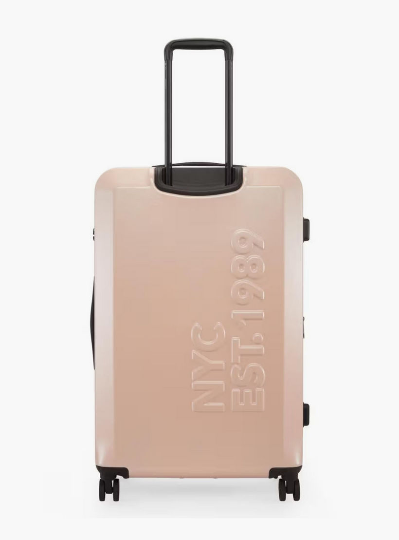 DKNY Logo Embossed Hardcase Luggage Trolley with Retractable Handle - 28 inches Check-In Bag-travel-luggagesandbags-luggage-image-3