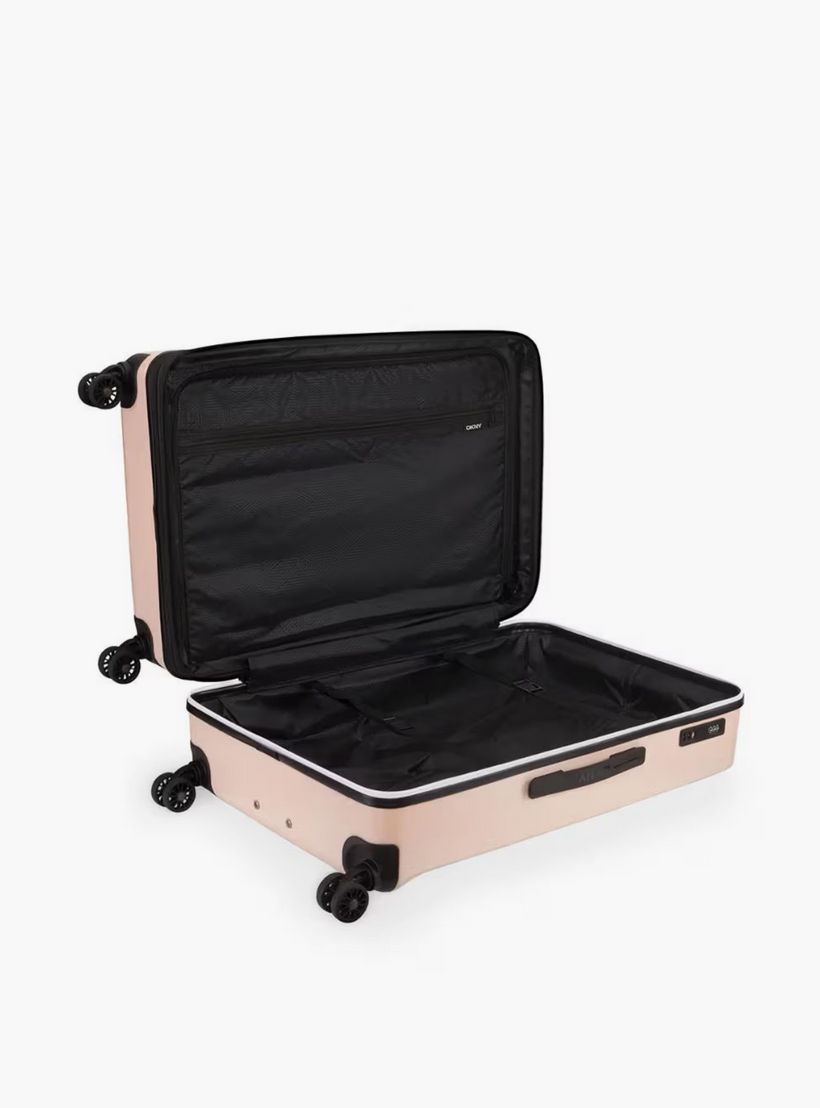 DKNY Logo Embossed Hardcase Luggage Trolley with Retractable Handle - 28 inches Check-In Bag-travel-luggagesandbags-luggage-image-4