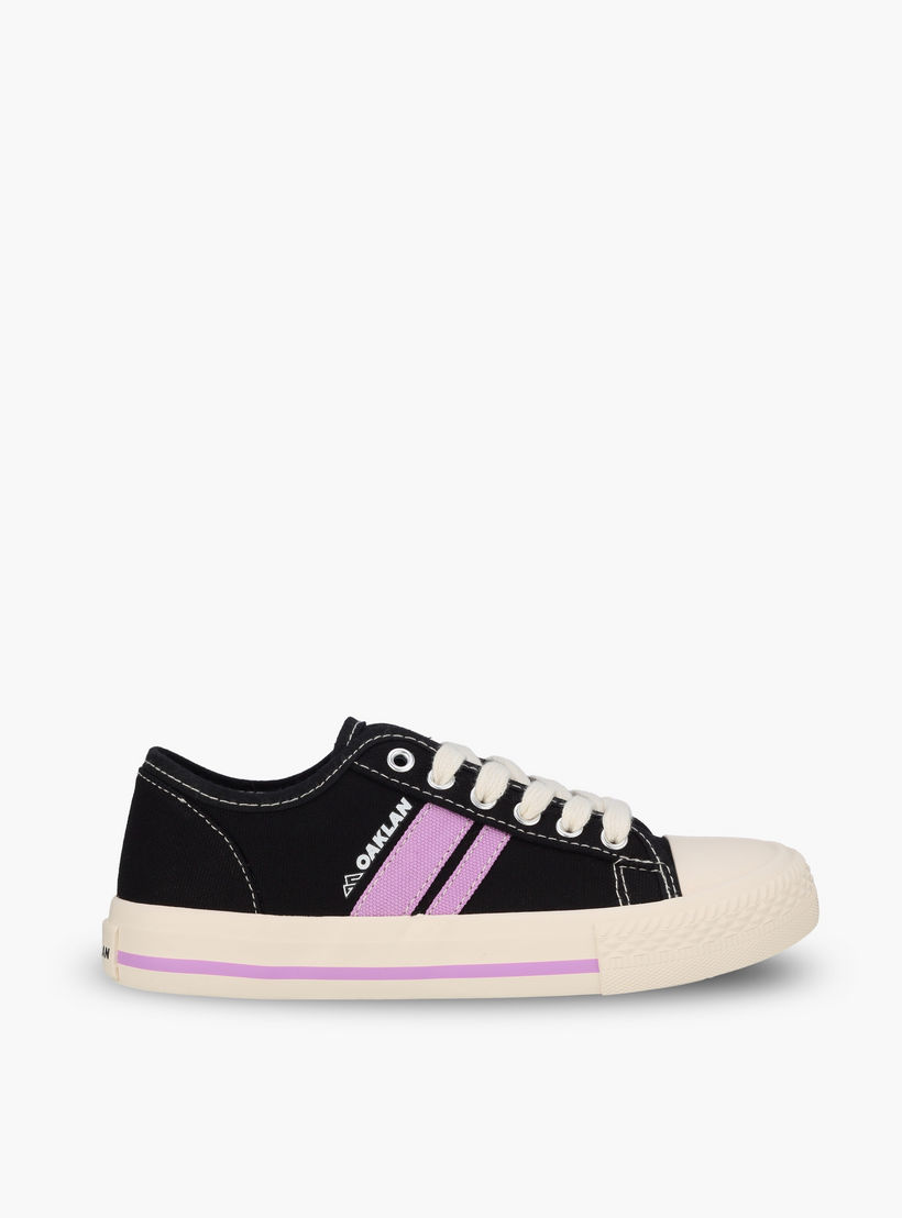 Oaklan by Shoexpress Girls Striped Lace-Up Ankle Sneakers-girls-shoes-sneakers-image-3