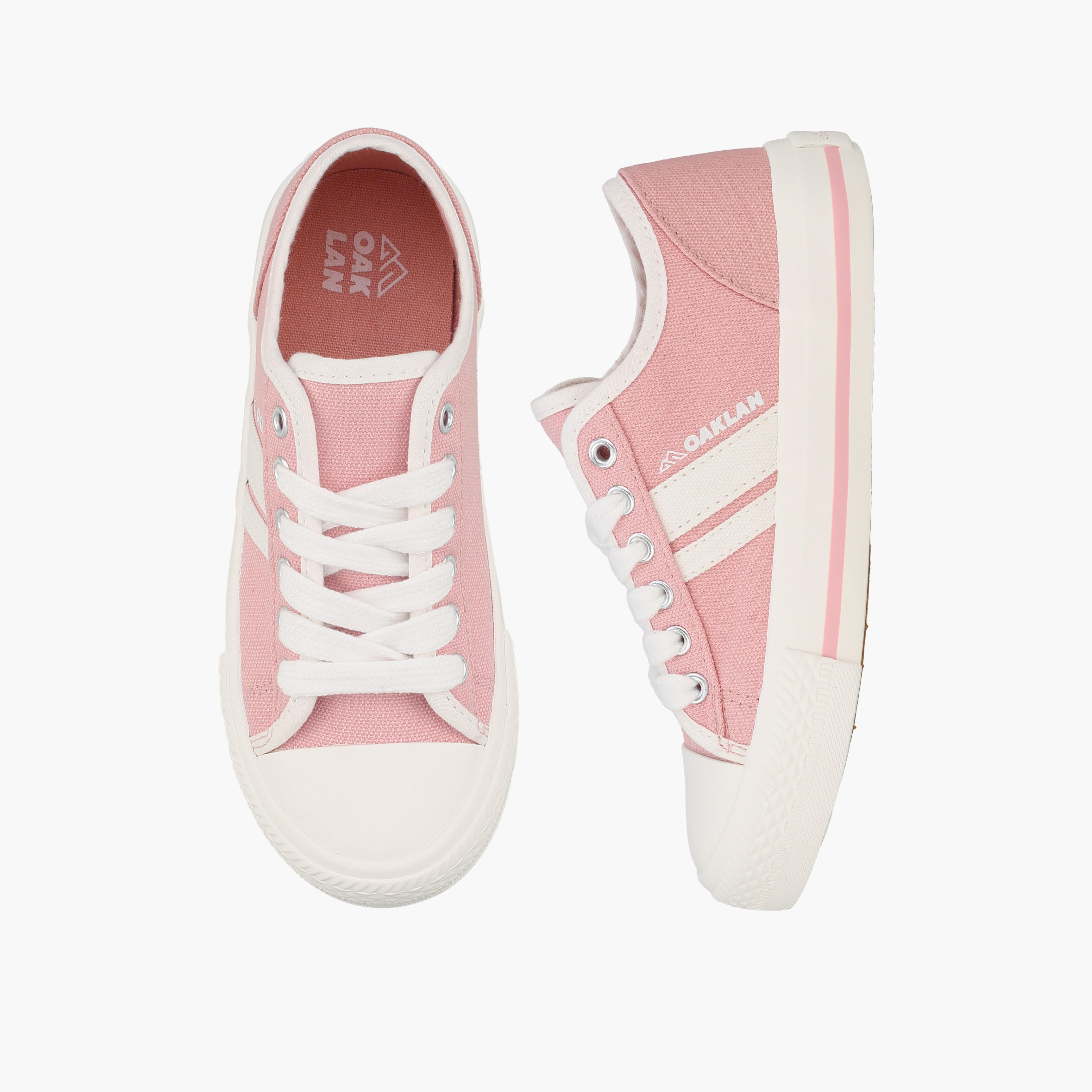 Oaklan by Shoexpress Girls Striped Lace-Up Ankle Sneakers-girls-shoes-sneakers-image-1