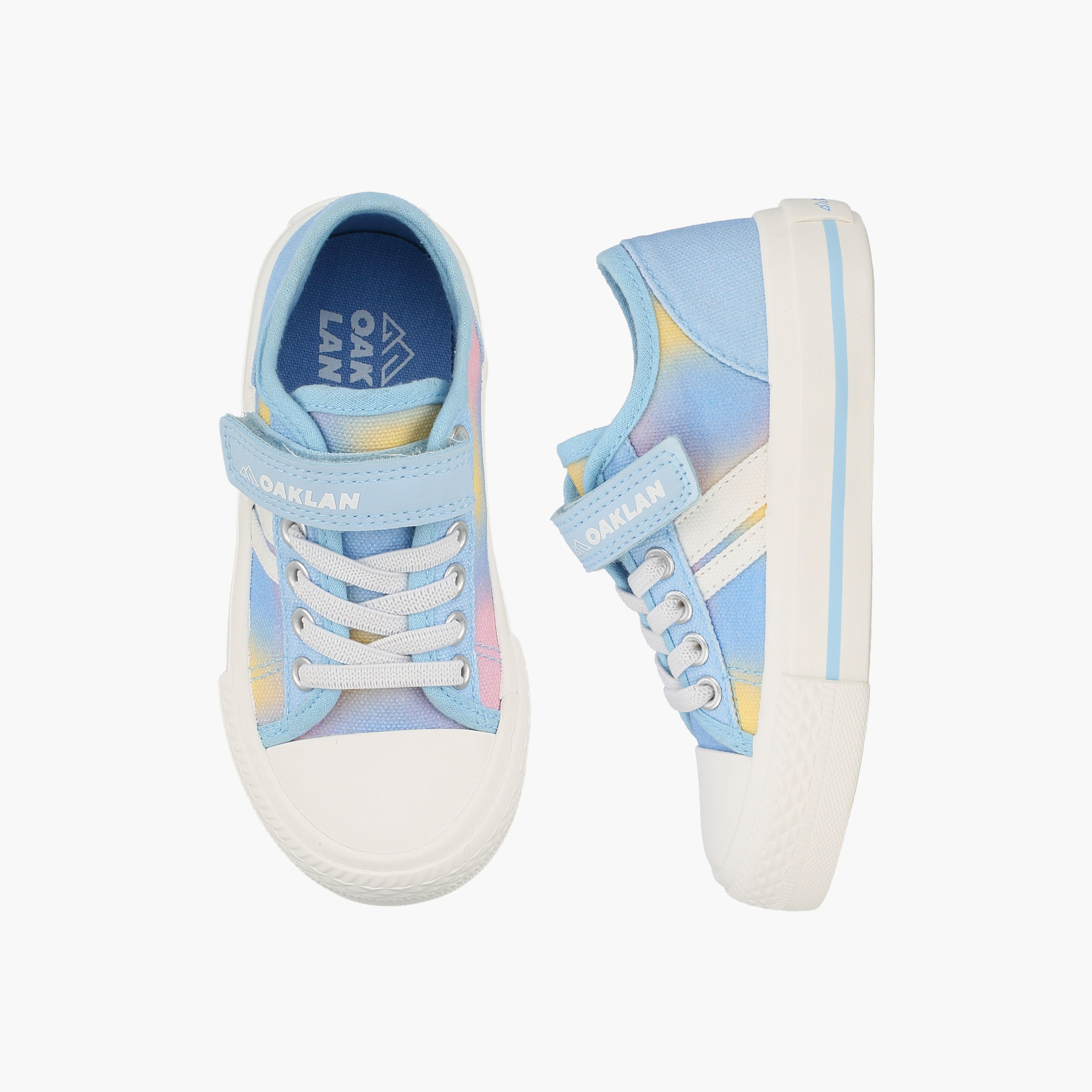 Oaklan by Shoexpress Girls Striped Lace-Up Ankle Sneakers-baby-girls-shoes-closedshoes-image-1