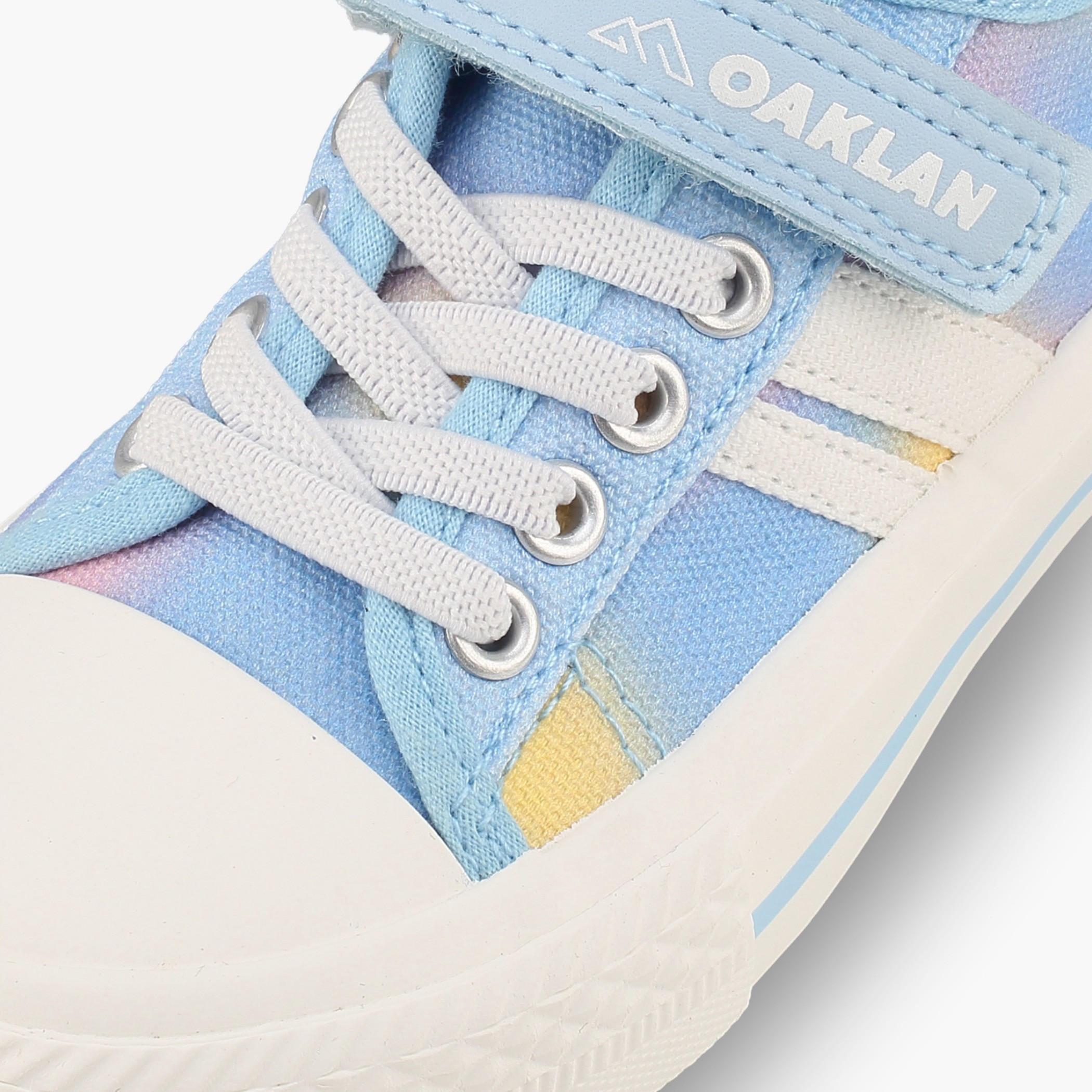 Oaklan by Shoexpress Girls Striped Lace-Up Ankle Sneakers-baby-girls-shoes-closedshoes-image-4