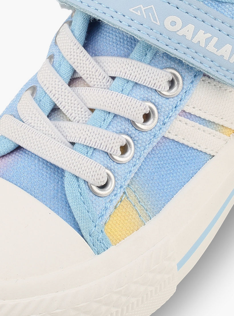Oaklan by Shoexpress Girls Striped Lace-Up Ankle Sneakers-baby-girls-shoes-closedshoes-image-4