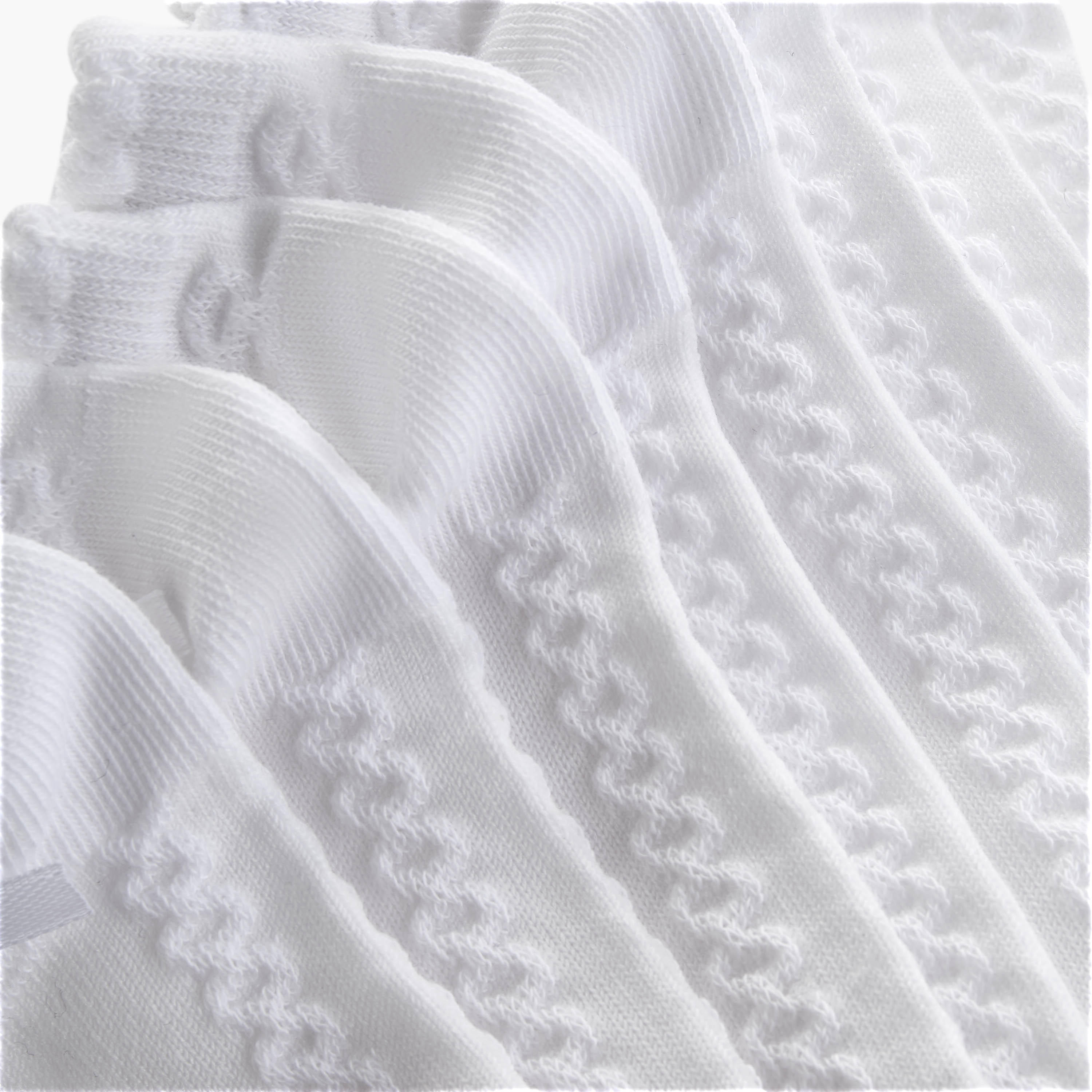 Solid Ankle Length Socks with Scallop Hem and Bow - Set of 5-girls-accessories-socks-image-4