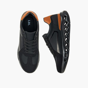 LBL by Shoexpress Panelled Ankle Sneakers with Lace-Up Closure-men-shoes-image-1