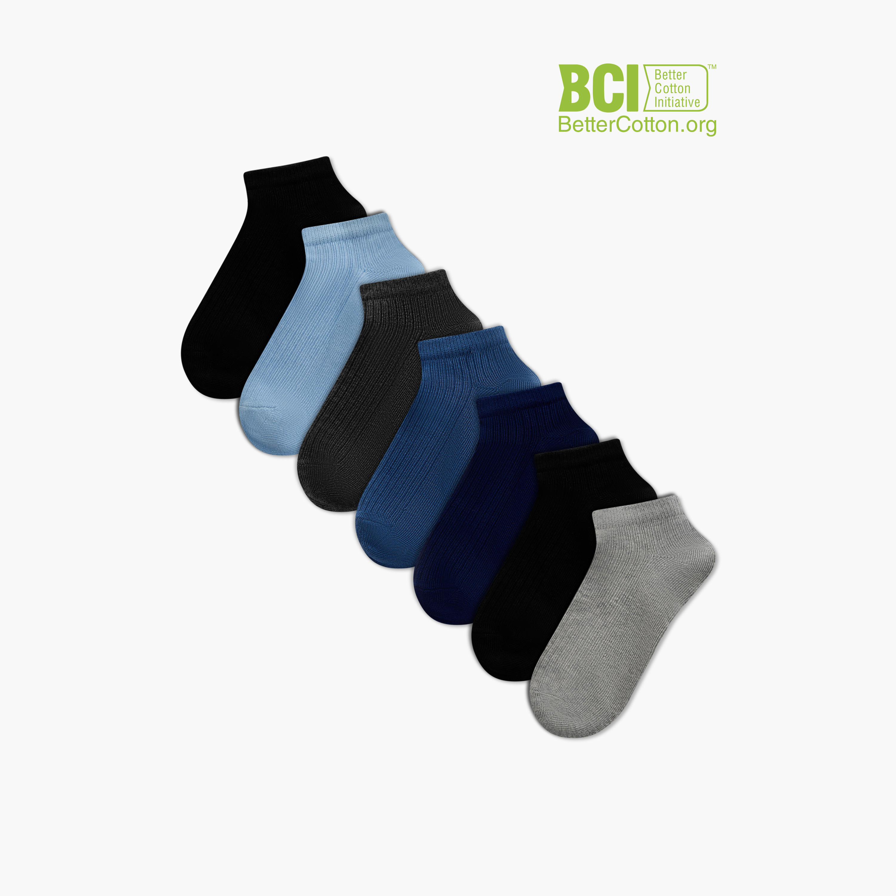 Juniors Textured Ankle Length Socks - Set of 7-girls-accessories-socks-image-1