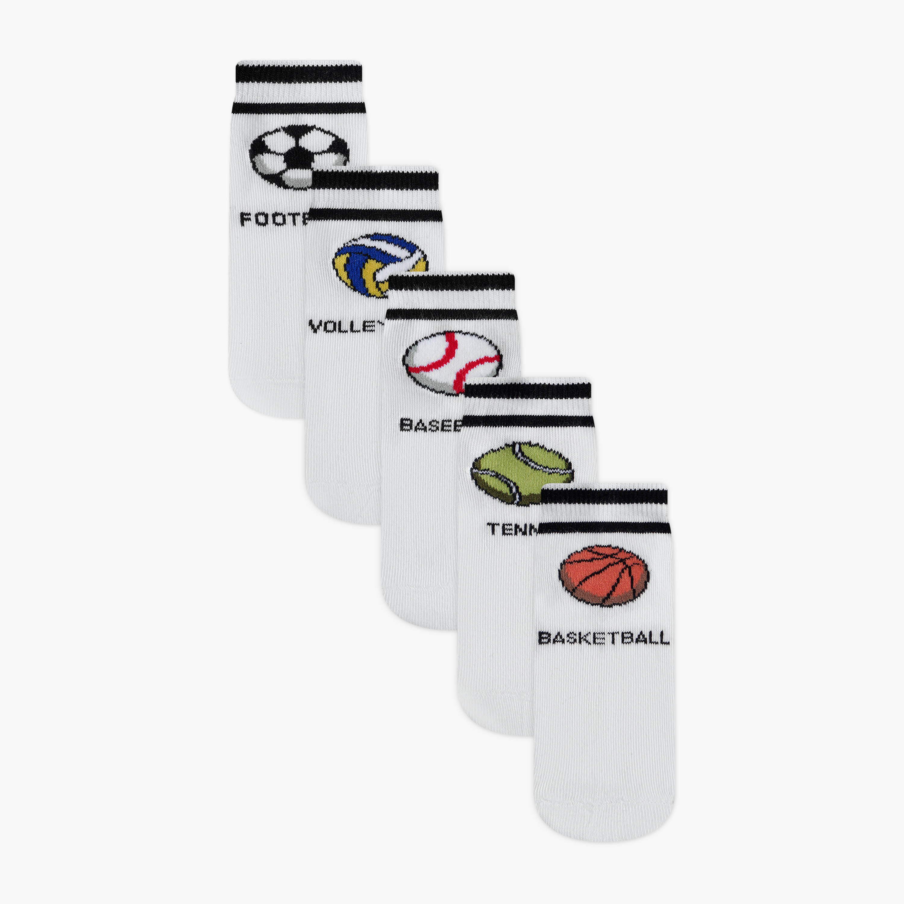 Juniors Printed Ankle Length Socks - Set of 5-boys-accessories-socks-image-1