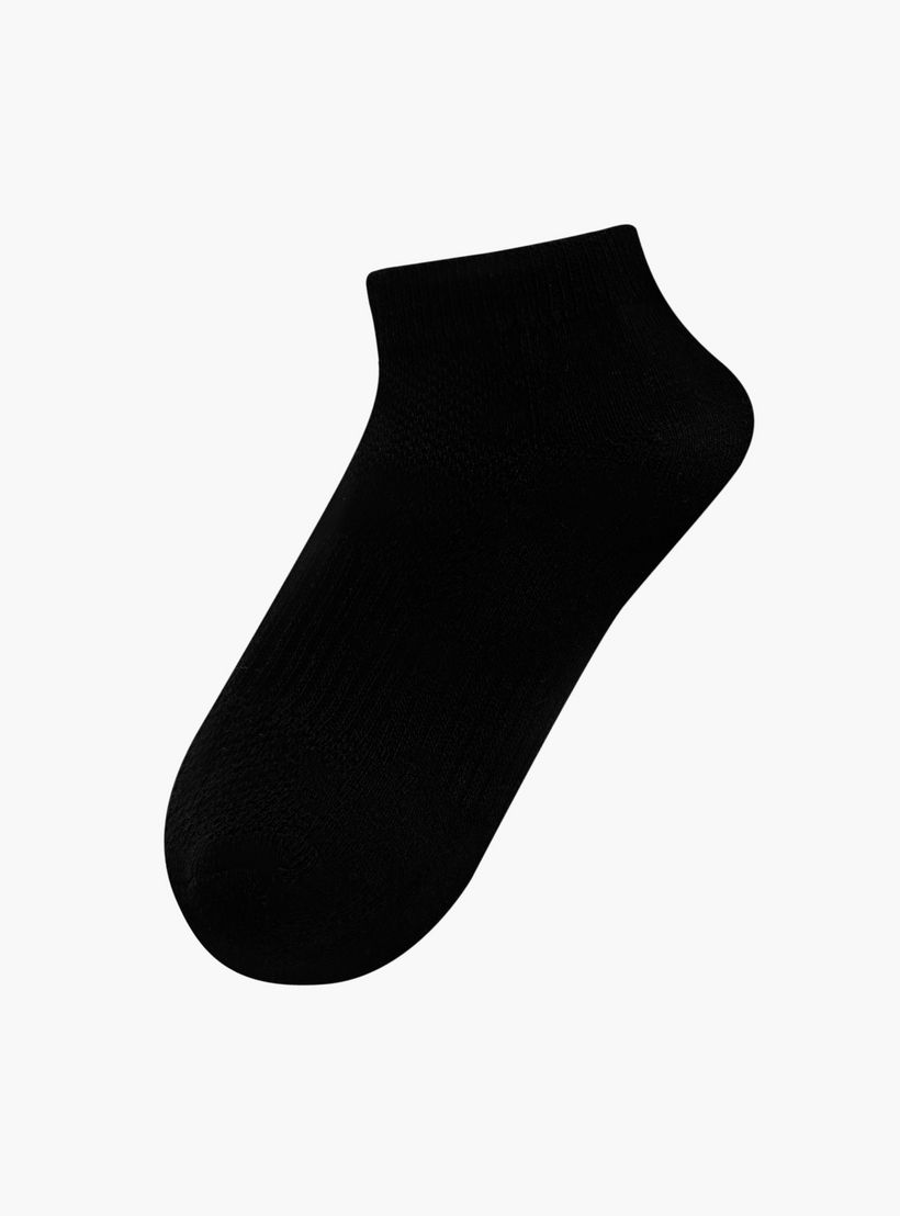 Juniors Textured Ankle Length Cushioned Socks - Set of 5-girls-accessories-socks-image-2
