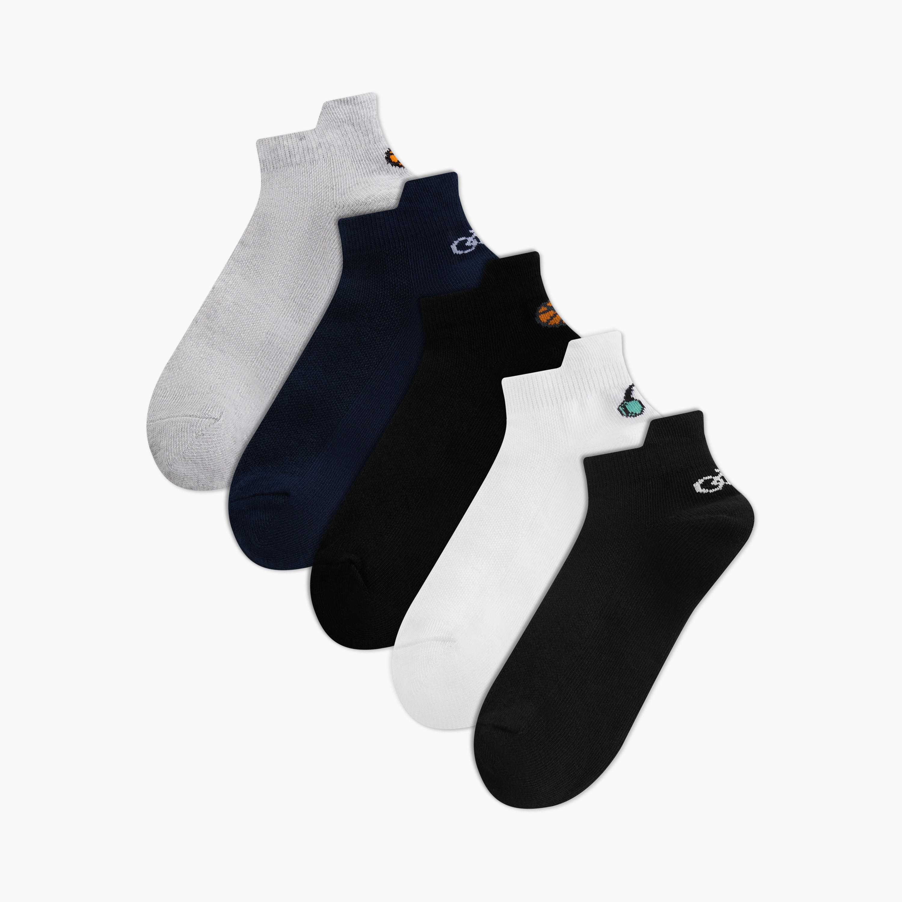 Pack of 5 Juniors Boys Socks Ankle Length-boys-accessories-socks-image-1