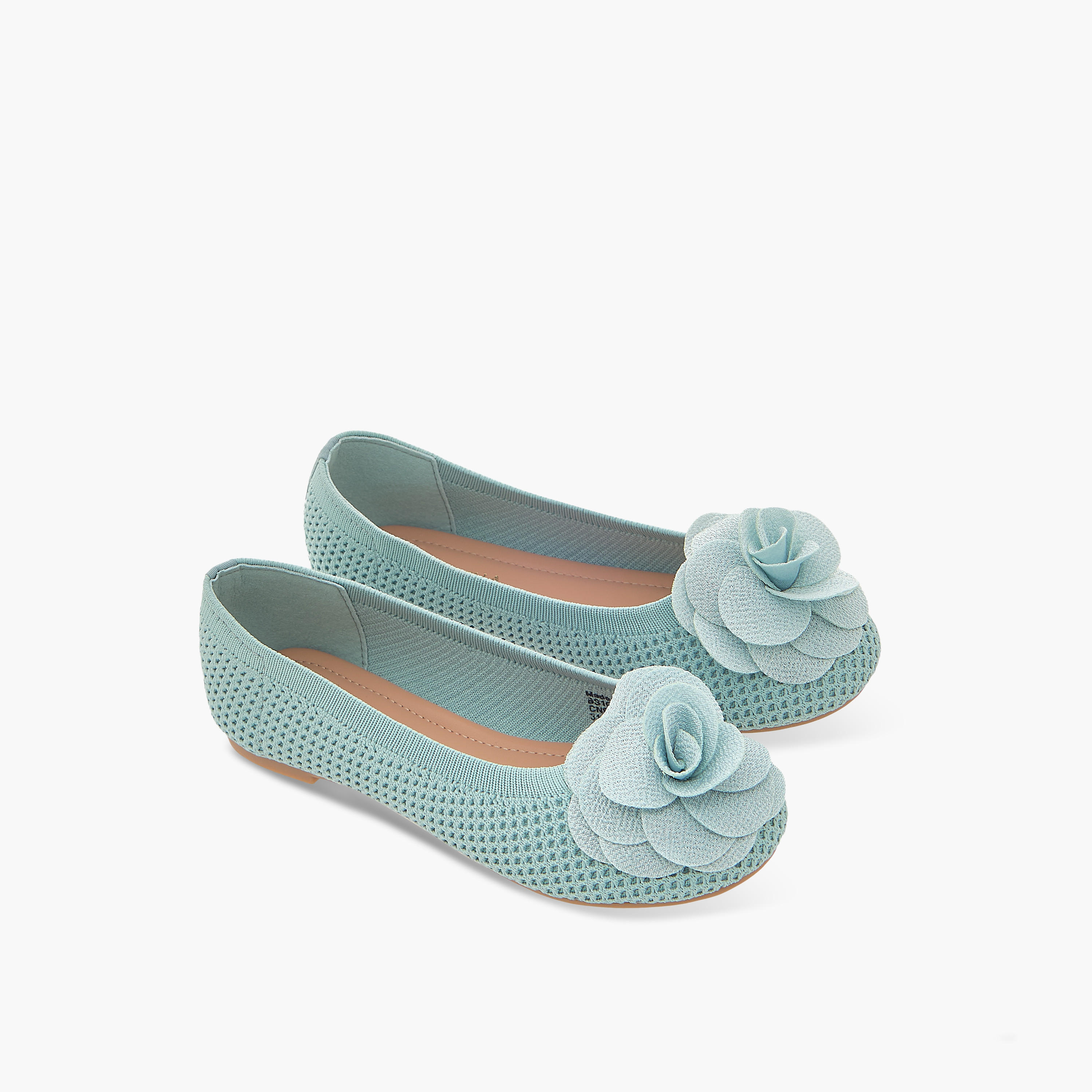 Flora Bella Floral Detail Slip-On Ballerina Shoes-girls-shoes-ballerinas-image-1