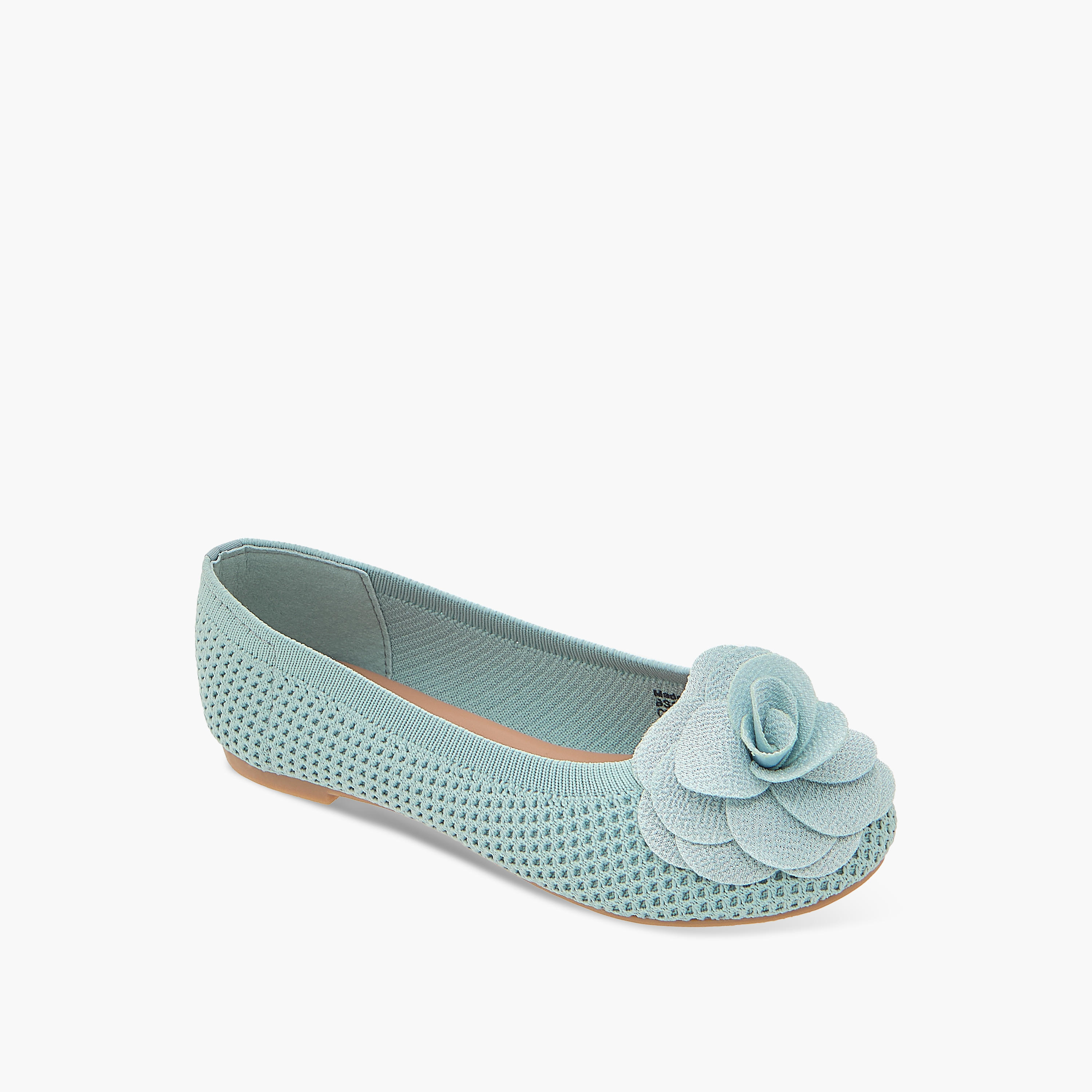 Flora Bella Floral Detail Slip-On Ballerina Shoes-girls-shoes-ballerinas-image-2