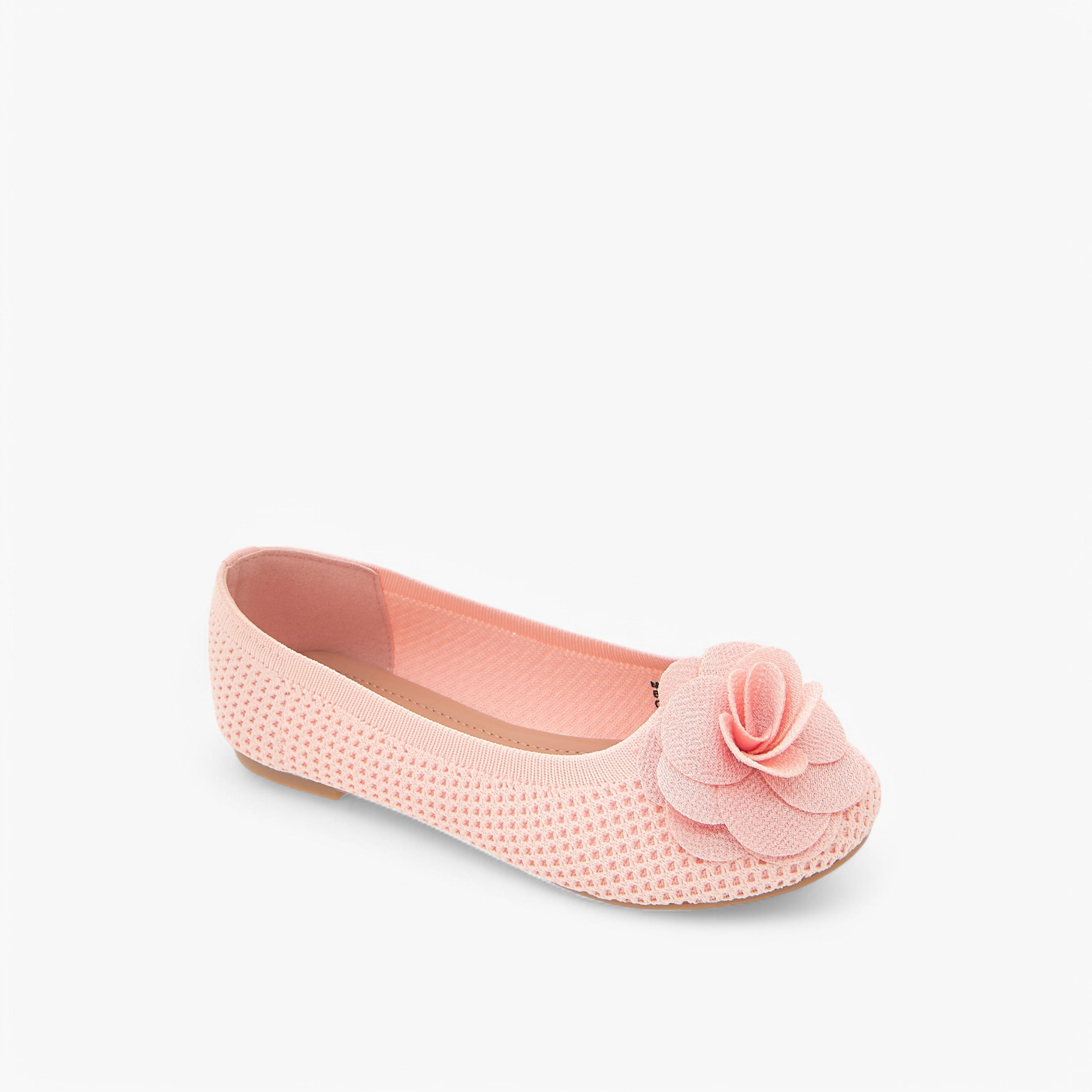 Flora Bella Floral Detail Slip-On Ballerina Shoes-girls-shoes-ballerinas-image-2